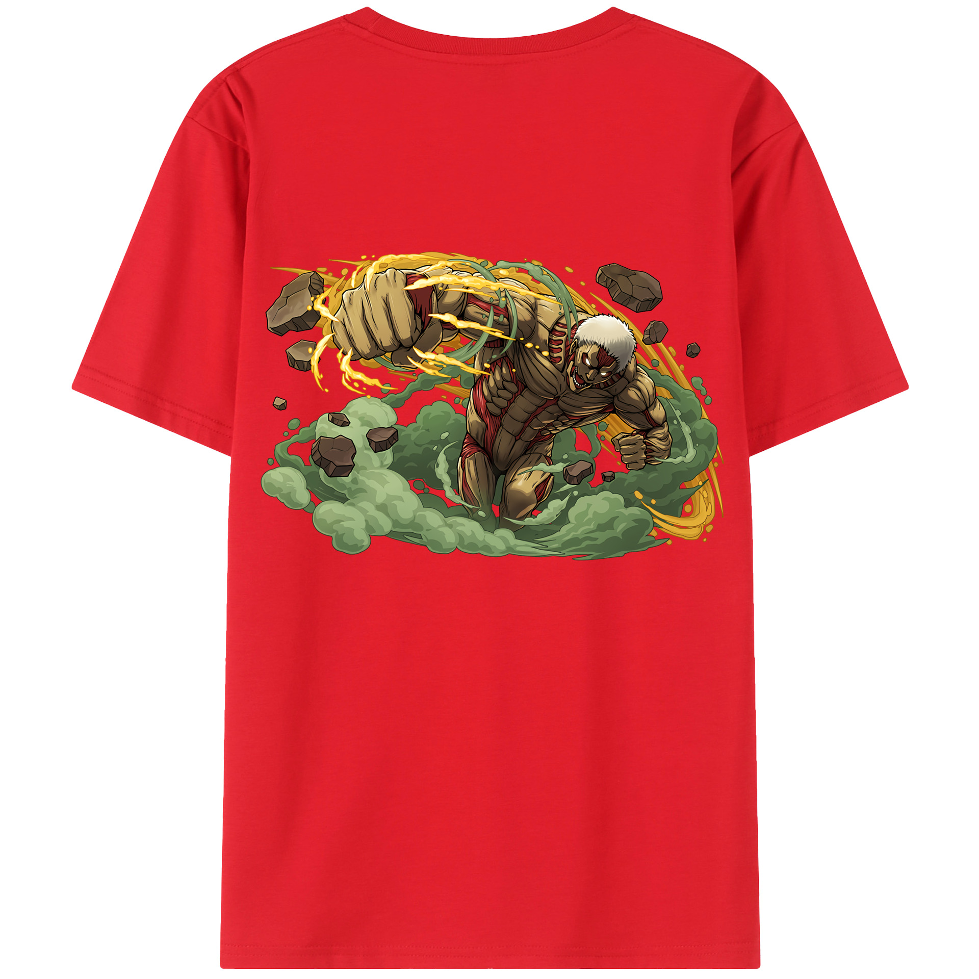 （画像用） 進撃の巨人 Attack on Titan 綿100％ メンズ半袖Tシャツ（バックプリント） 通気性