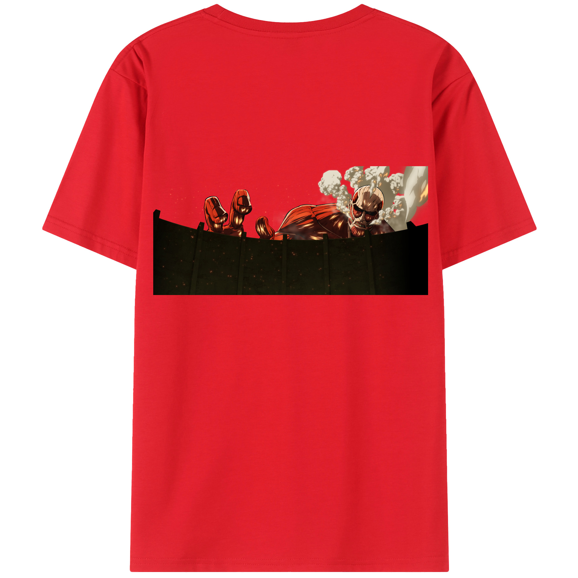 （画像用） 進撃の巨人 Attack on Titan 綿100％ メンズ半袖Tシャツ（バックプリント） 通気性