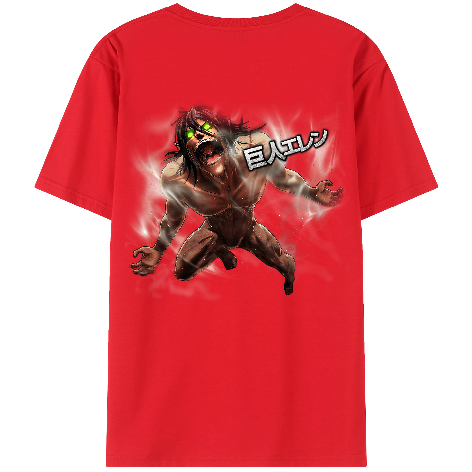 （画像用） 進撃の巨人 Attack on Titan 綿100％ メンズ半袖Tシャツ（バックプリント） 通気性