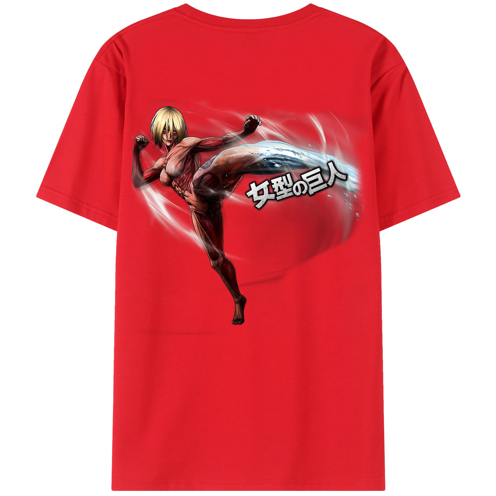 （画像用） 進撃の巨人 Attack on Titan 綿100％ メンズ半袖Tシャツ（バックプリント） 通気性