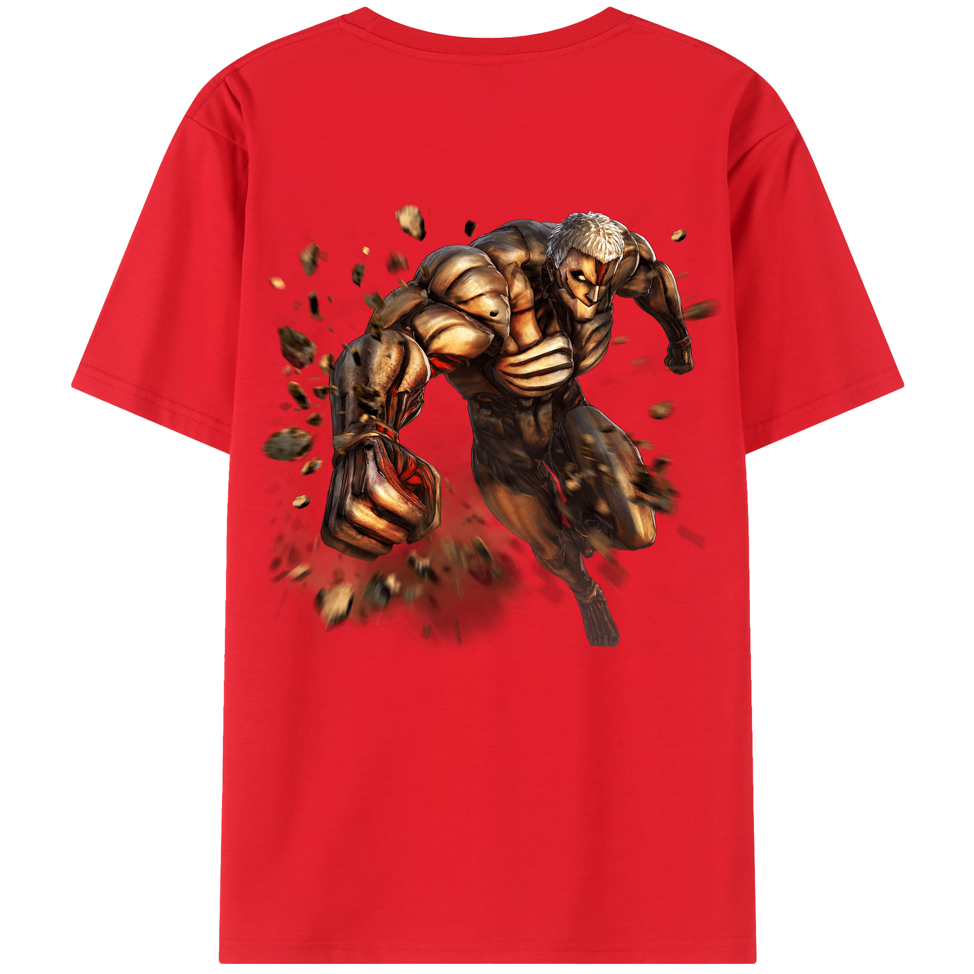 （画像用） 進撃の巨人 Attack on Titan 綿100％ メンズ半袖Tシャツ（バックプリント） 通気性