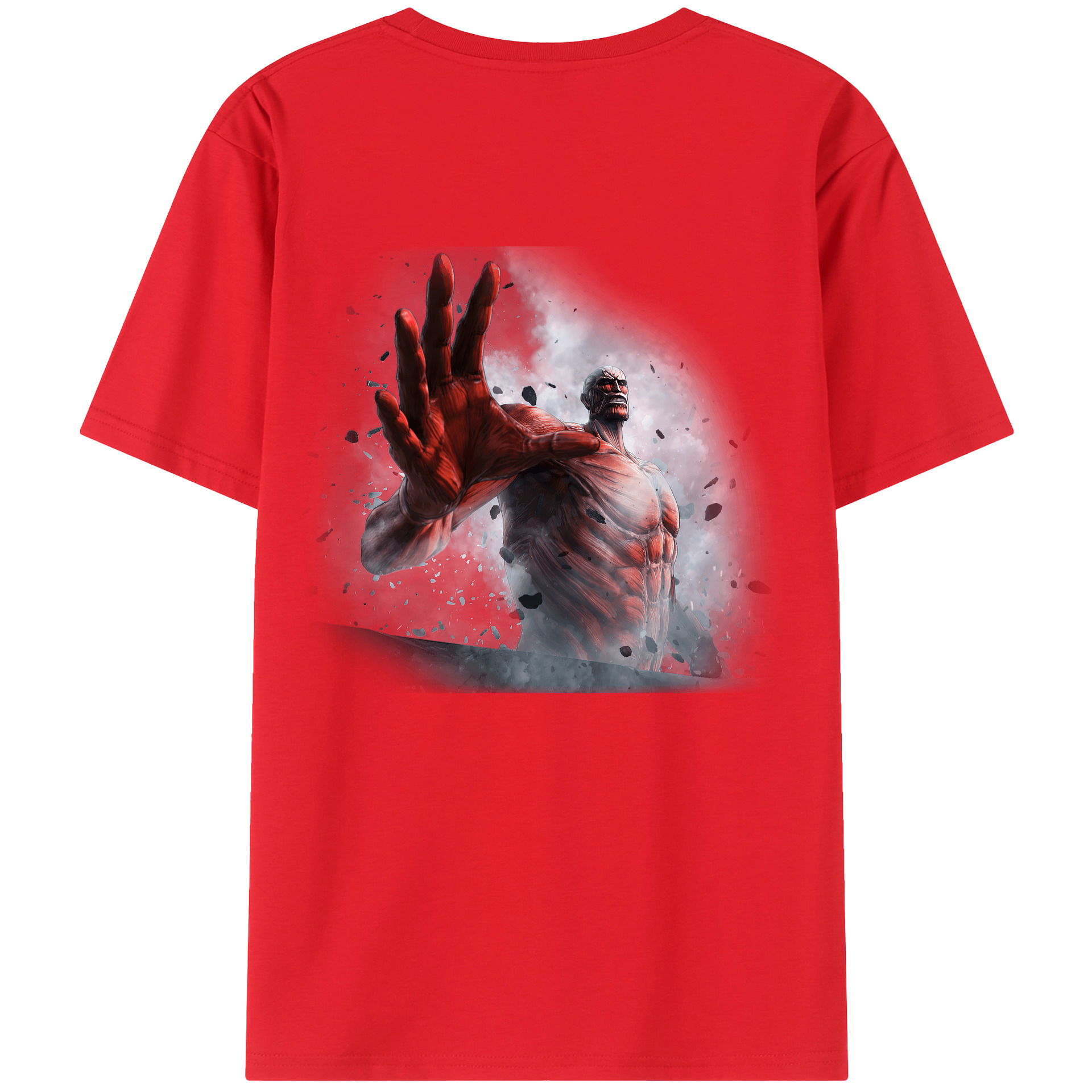 （画像用） 進撃の巨人 Attack on Titan 綿100％ メンズ半袖Tシャツ（バックプリント） 通気性