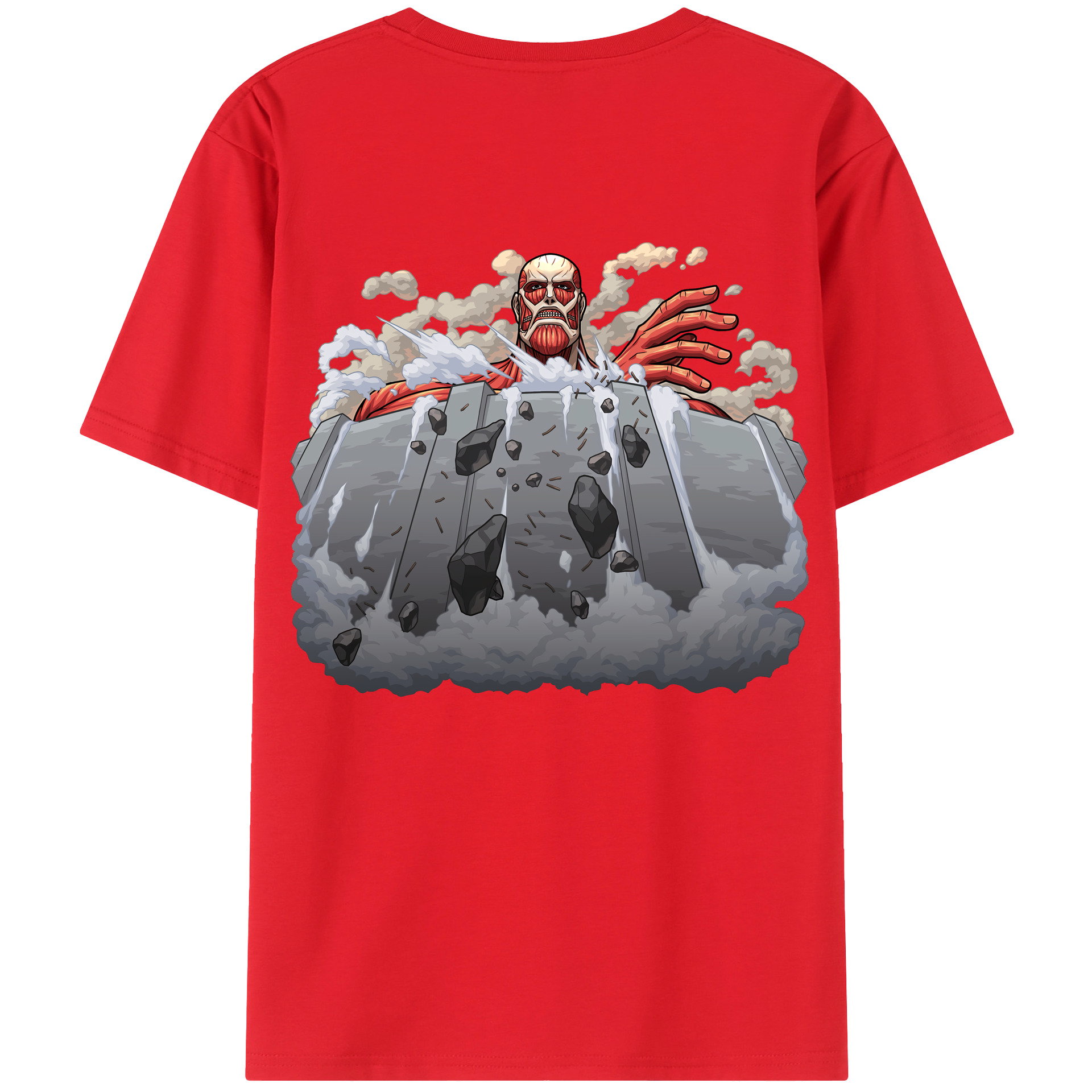 （画像用） 進撃の巨人 Attack on Titan 綿100％ メンズ半袖Tシャツ（バックプリント） 通気性
