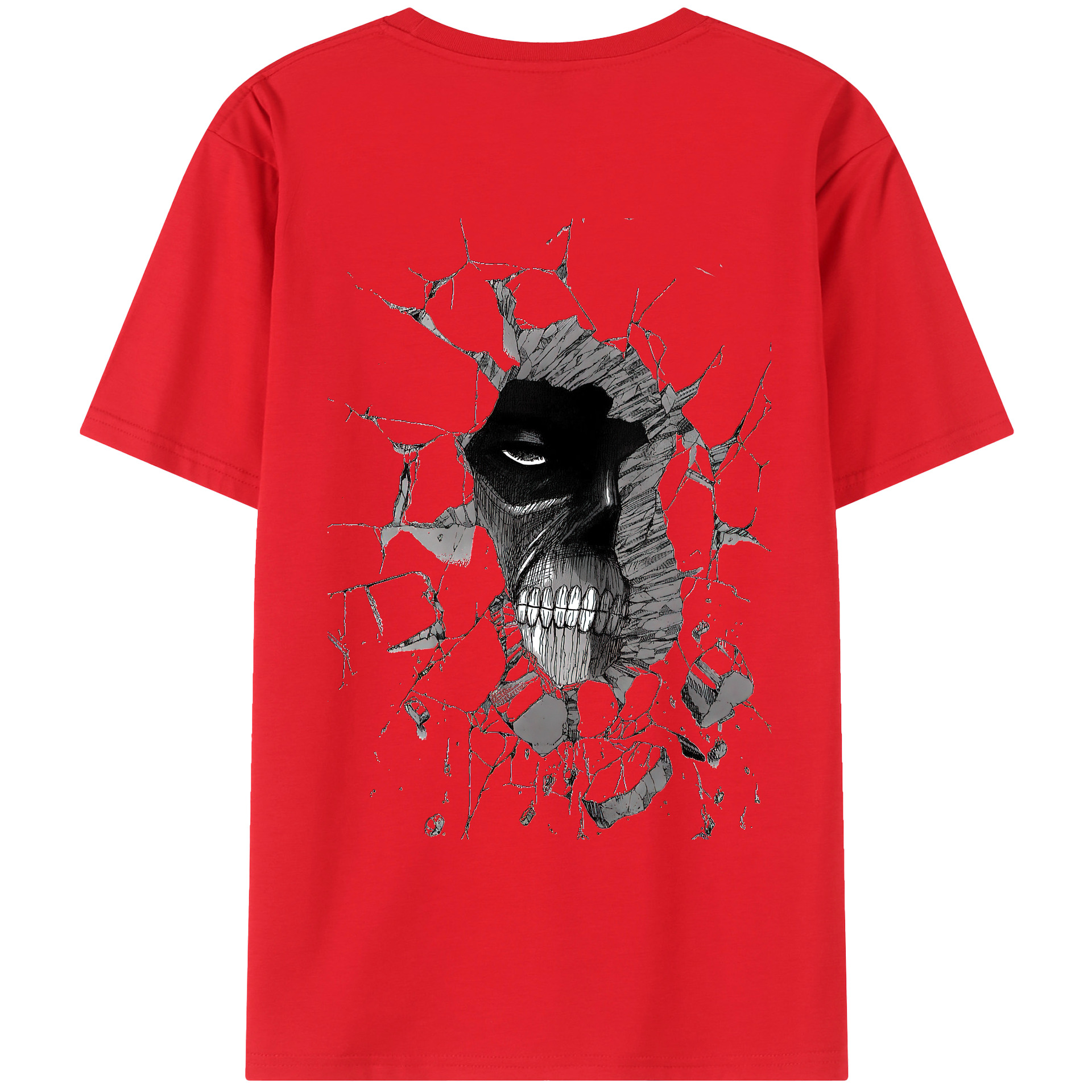 （画像用） 進撃の巨人 Attack on Titan 綿100％ メンズ半袖Tシャツ（バックプリント） 通気性
