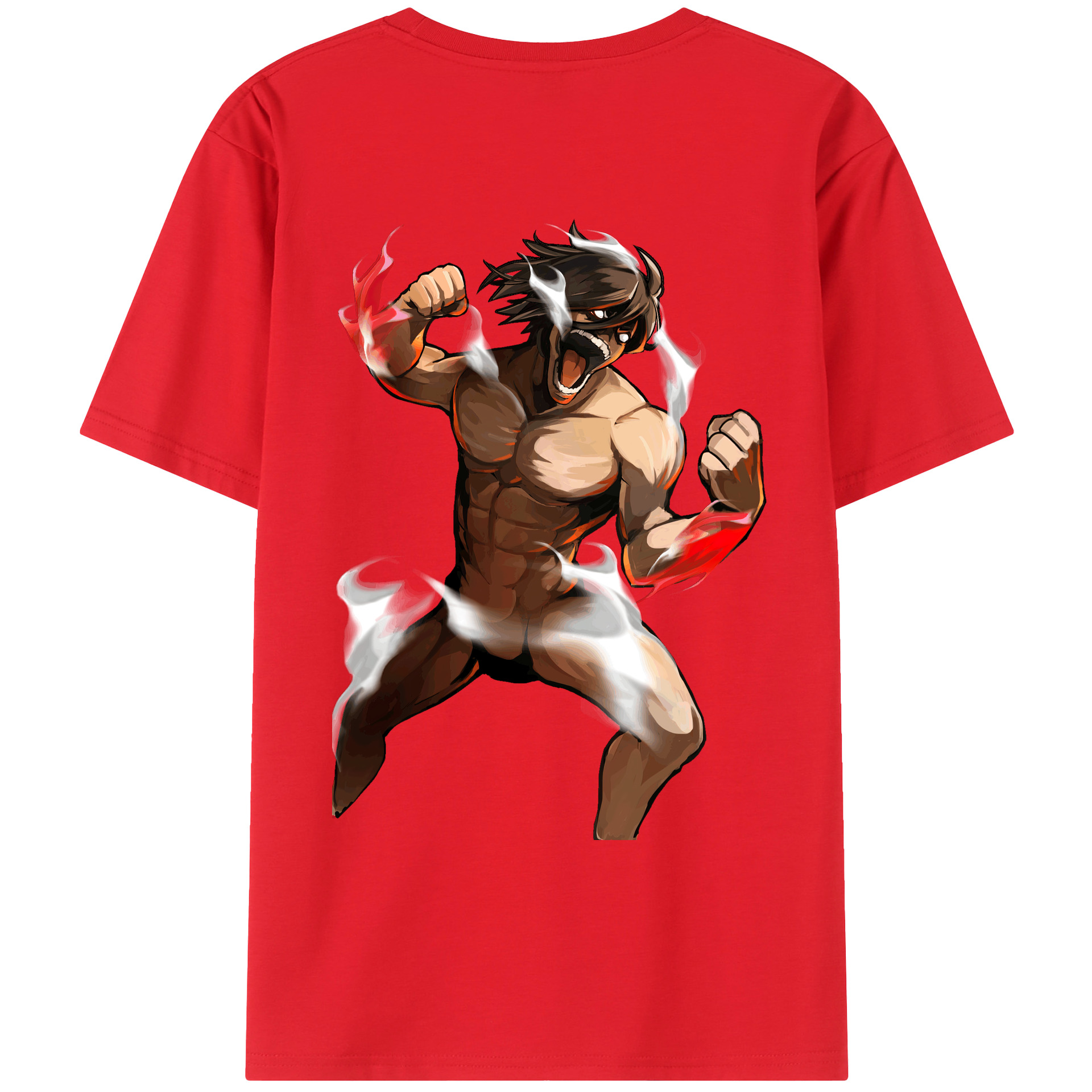 （画像用） 進撃の巨人 Attack on Titan 綿100％ メンズ半袖Tシャツ（バックプリント） 通気性