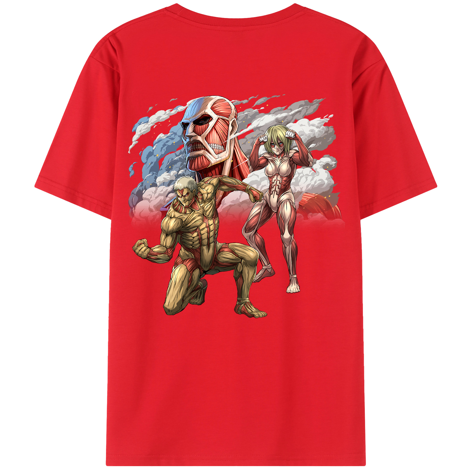 （画像用） 進撃の巨人 Attack on Titan 綿100％ メンズ半袖Tシャツ（バックプリント） 通気性