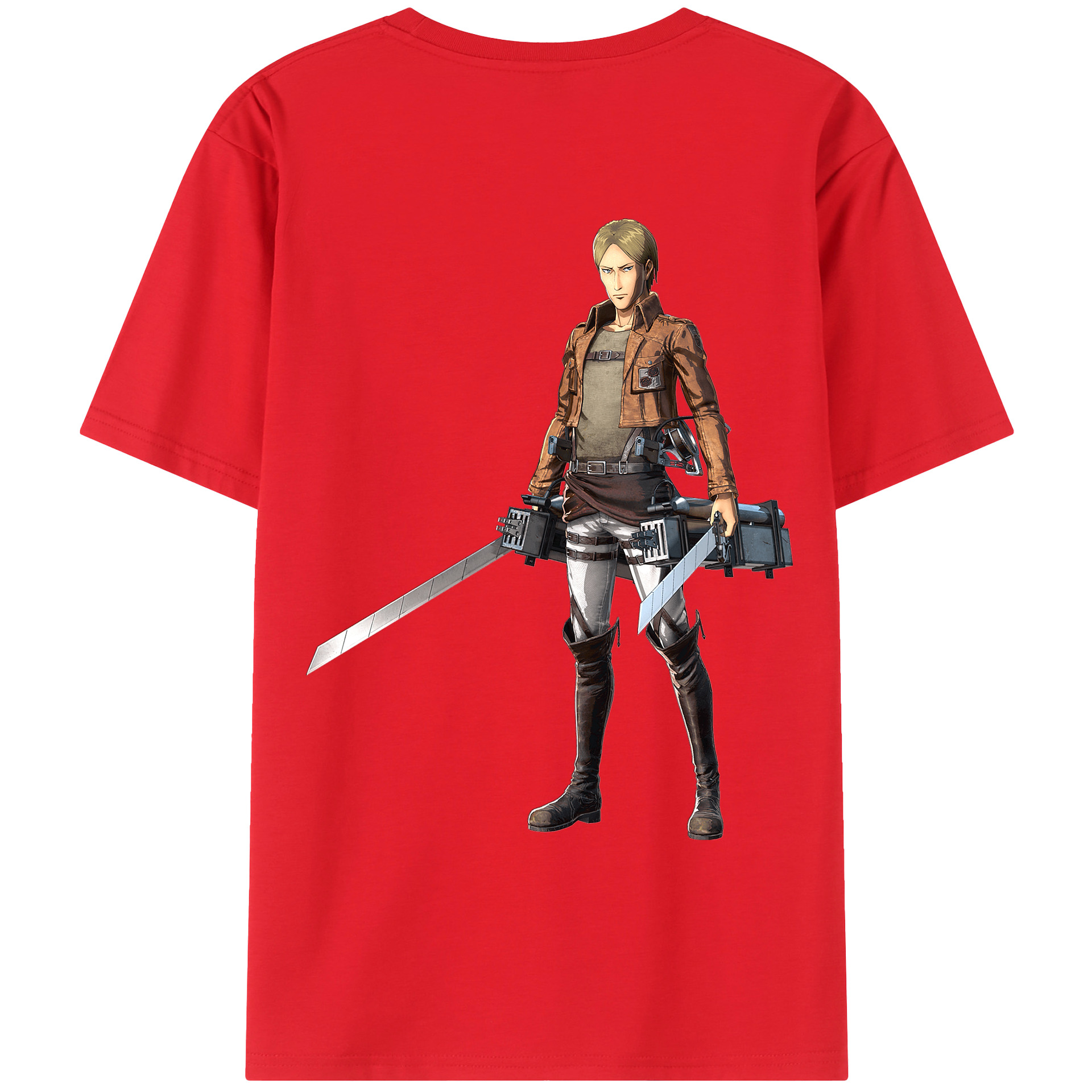 （画像用） 進撃の巨人 Attack on Titan 綿100％ メンズ半袖Tシャツ（バックプリント） 通気性