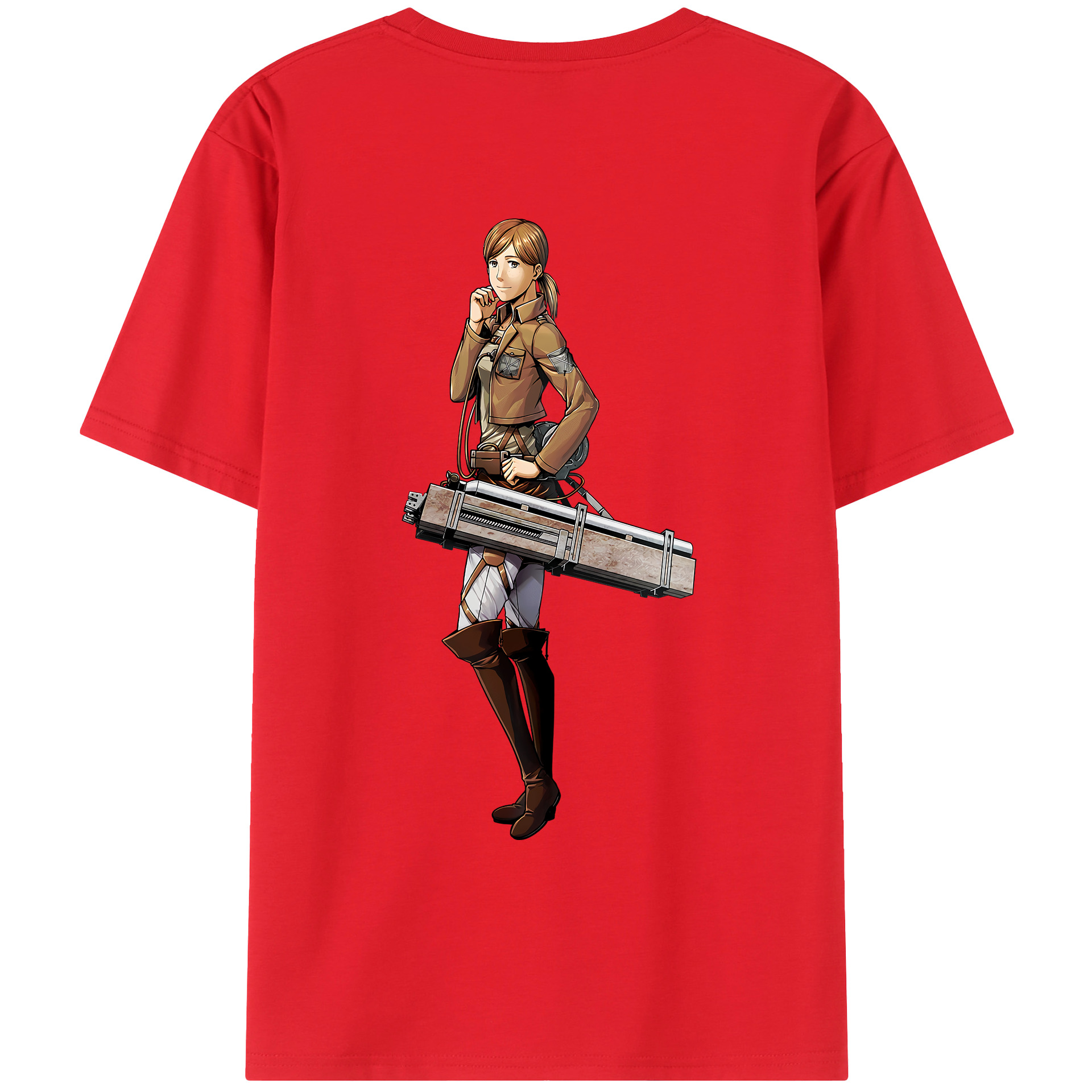 （画像用） 進撃の巨人 Attack on Titan 綿100％ メンズ半袖Tシャツ（バックプリント） 通気性