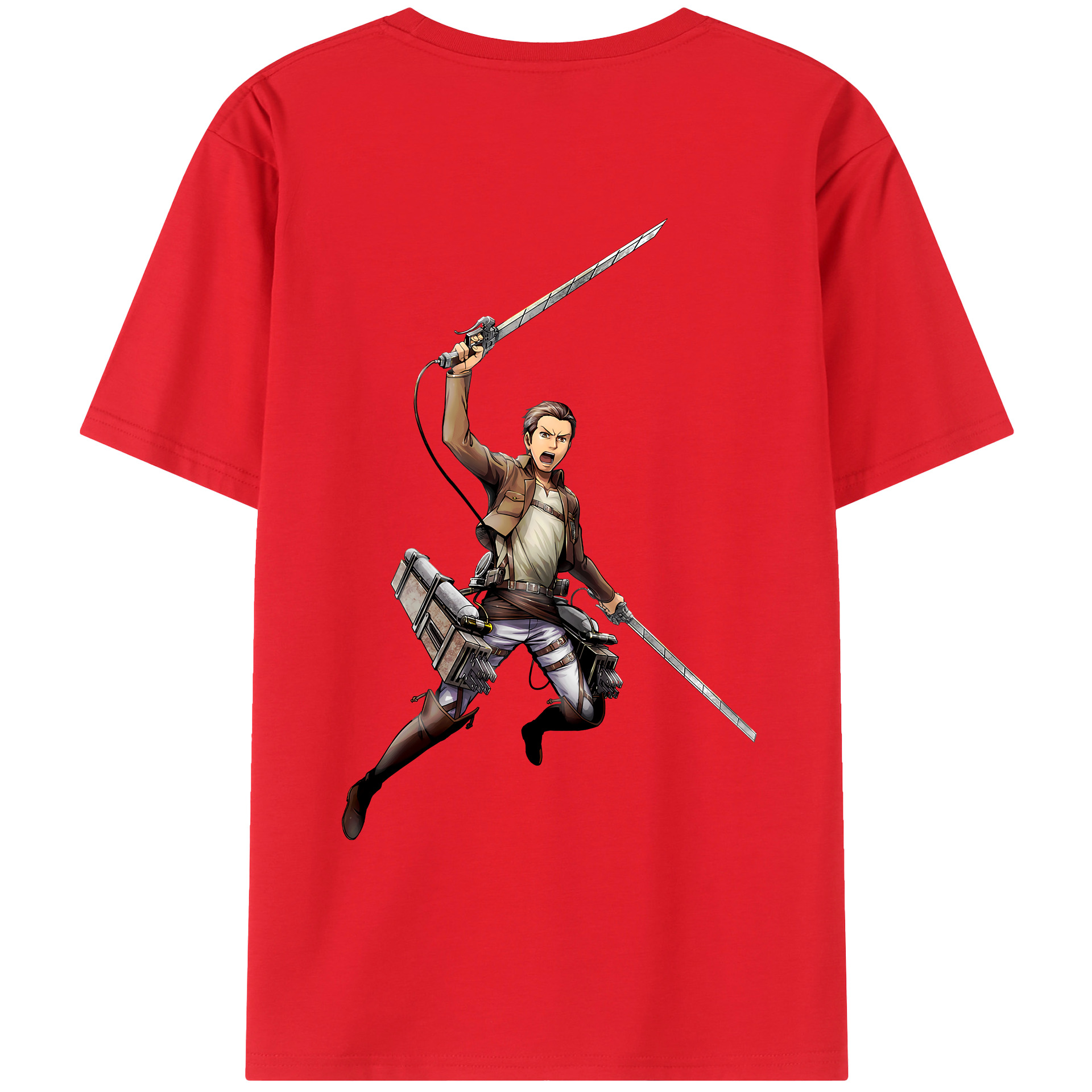 （画像用） 進撃の巨人 Attack on Titan 綿100％ メンズ半袖Tシャツ（バックプリント） 通気性