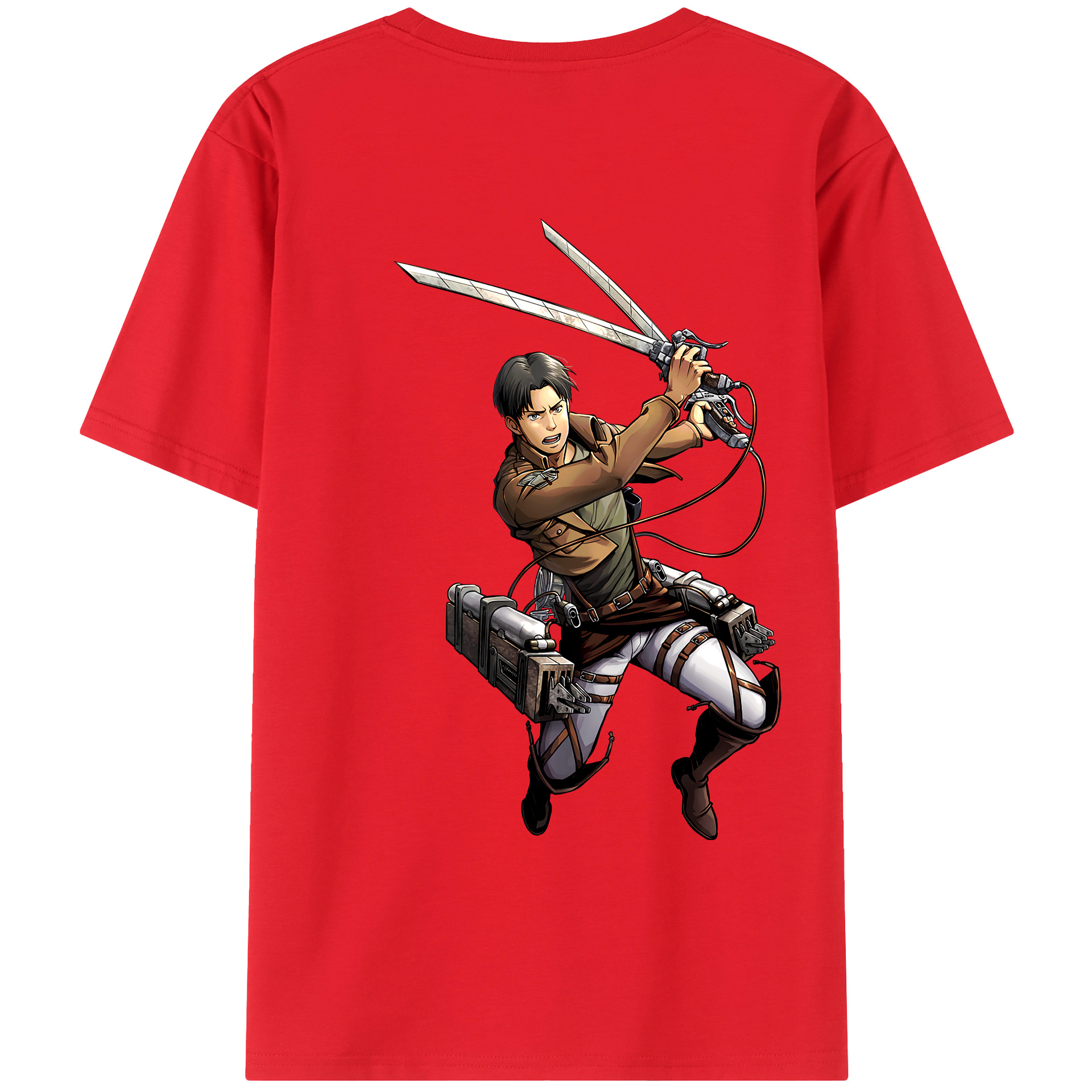 （画像用） 進撃の巨人 Attack on Titan 綿100％ メンズ半袖Tシャツ（バックプリント） 通気性