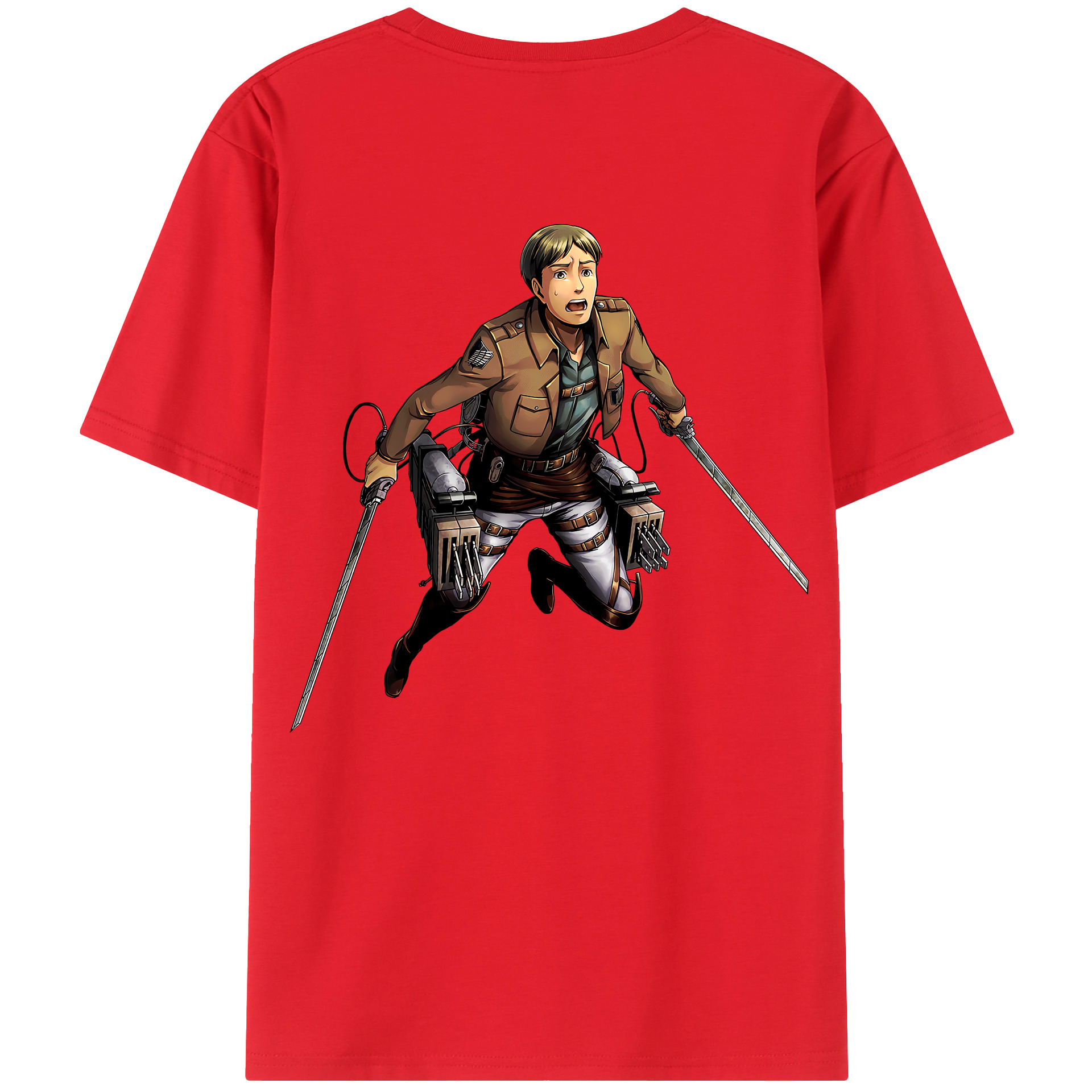 （画像用） 進撃の巨人 Attack on Titan 綿100％ メンズ半袖Tシャツ（バックプリント） 通気性