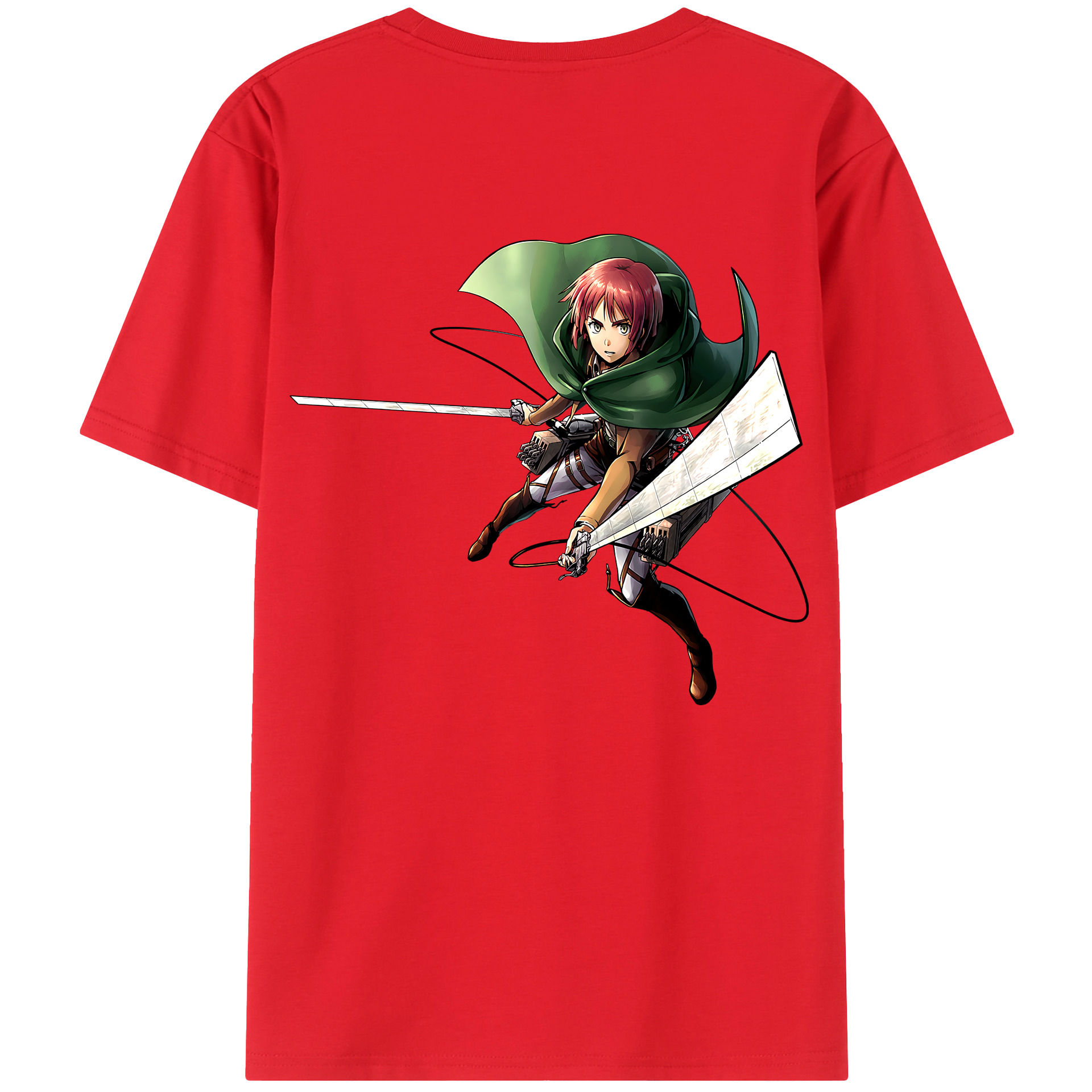 （画像用） 進撃の巨人 Attack on Titan 綿100％ メンズ半袖Tシャツ（バックプリント） 通気性
