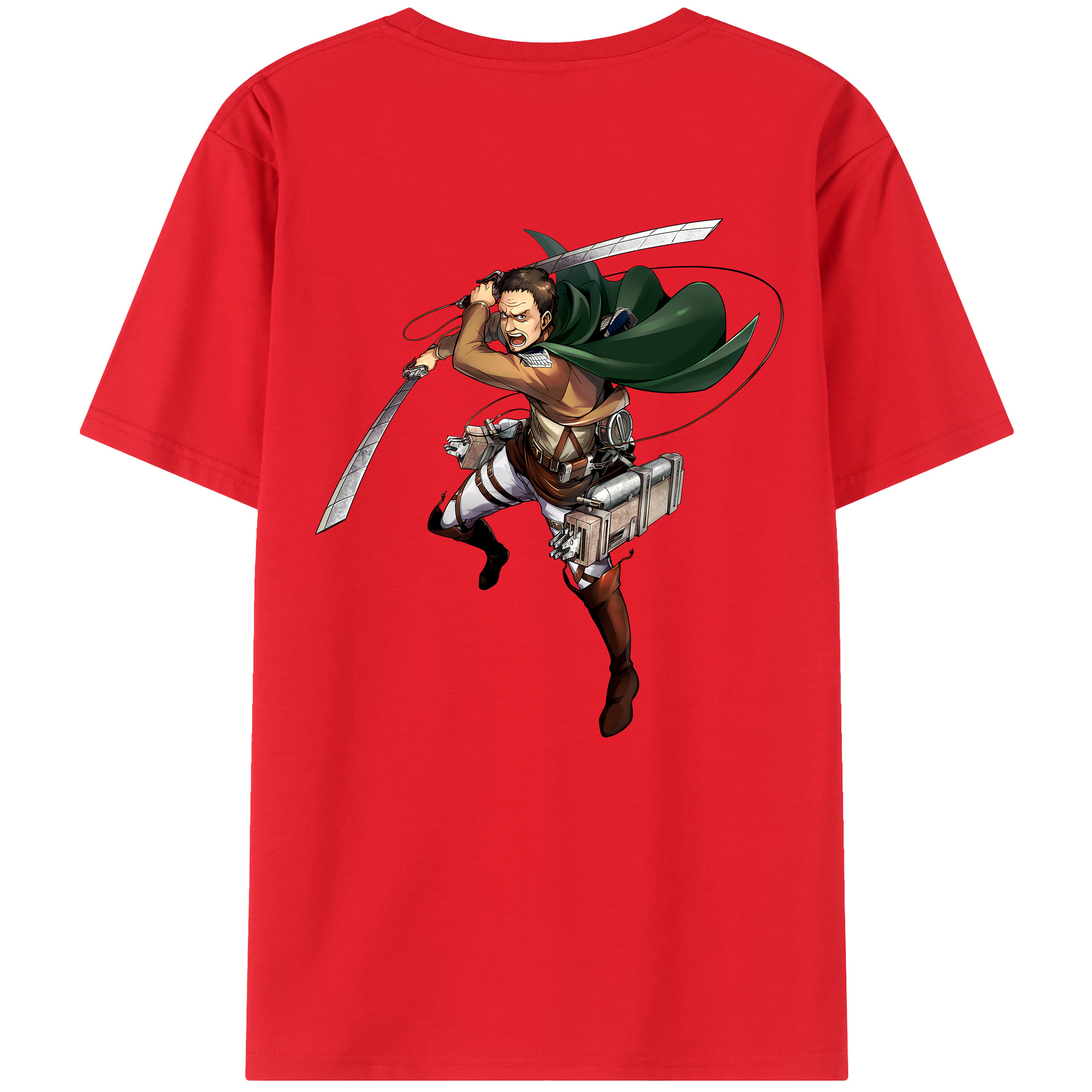 （画像用） 進撃の巨人 Attack on Titan 綿100％ メンズ半袖Tシャツ（バックプリント） 通気性
