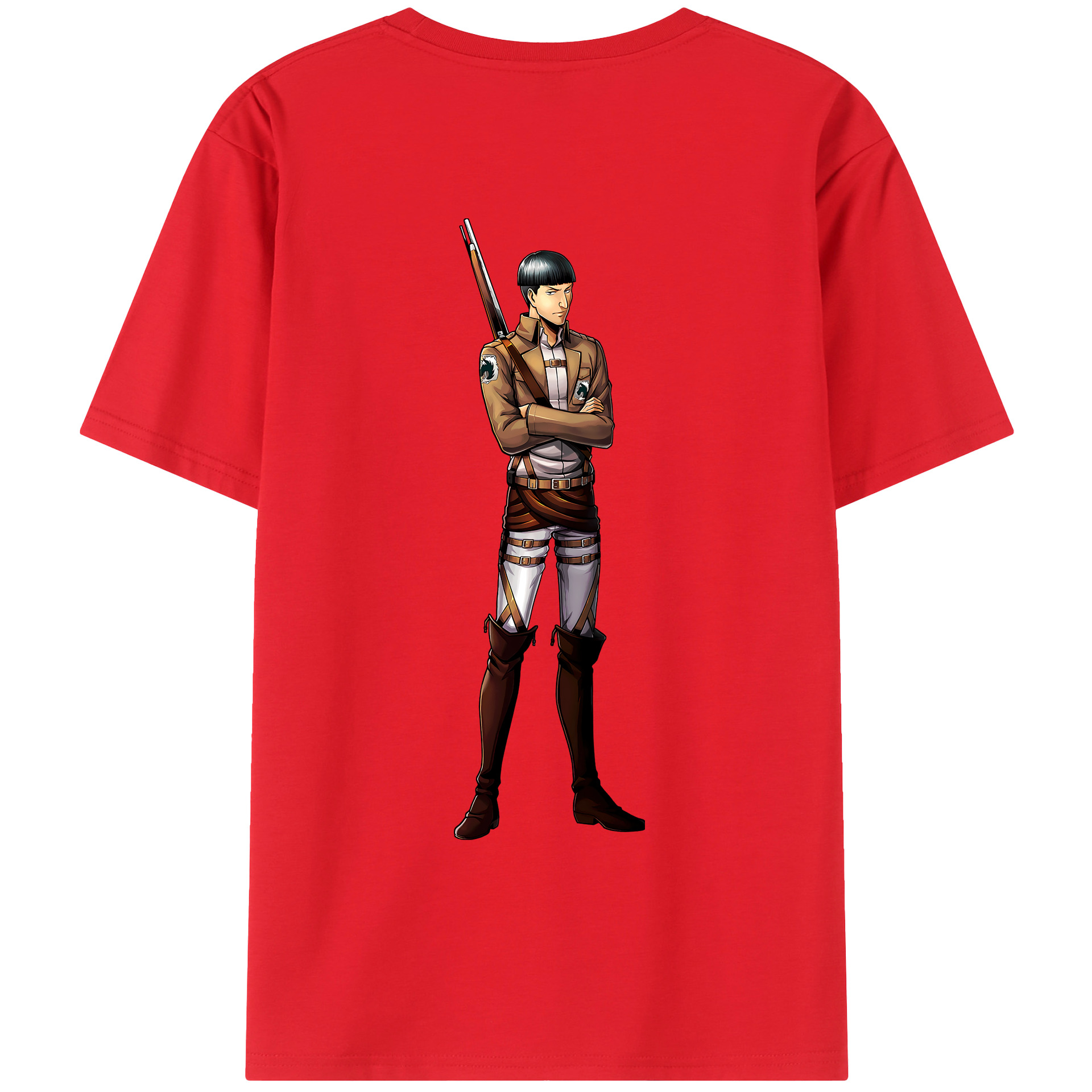 （画像用） 進撃の巨人 Attack on Titan 綿100％ メンズ半袖Tシャツ（バックプリント） 通気性