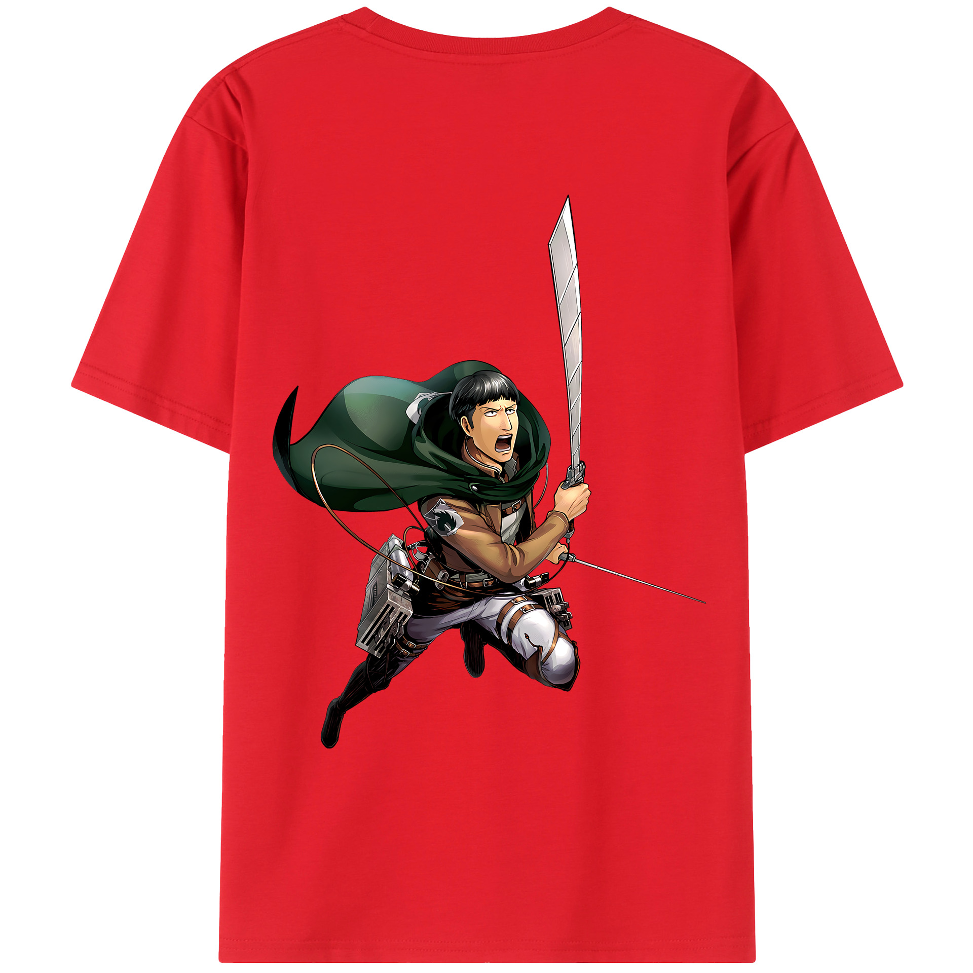 （画像用） 進撃の巨人 Attack on Titan 綿100％ メンズ半袖Tシャツ（バックプリント） 通気性