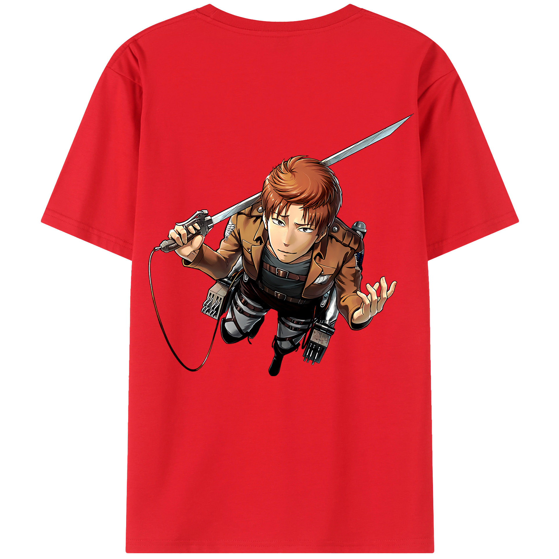 （画像用） 進撃の巨人 Attack on Titan 綿100％ メンズ半袖Tシャツ（バックプリント） 通気性