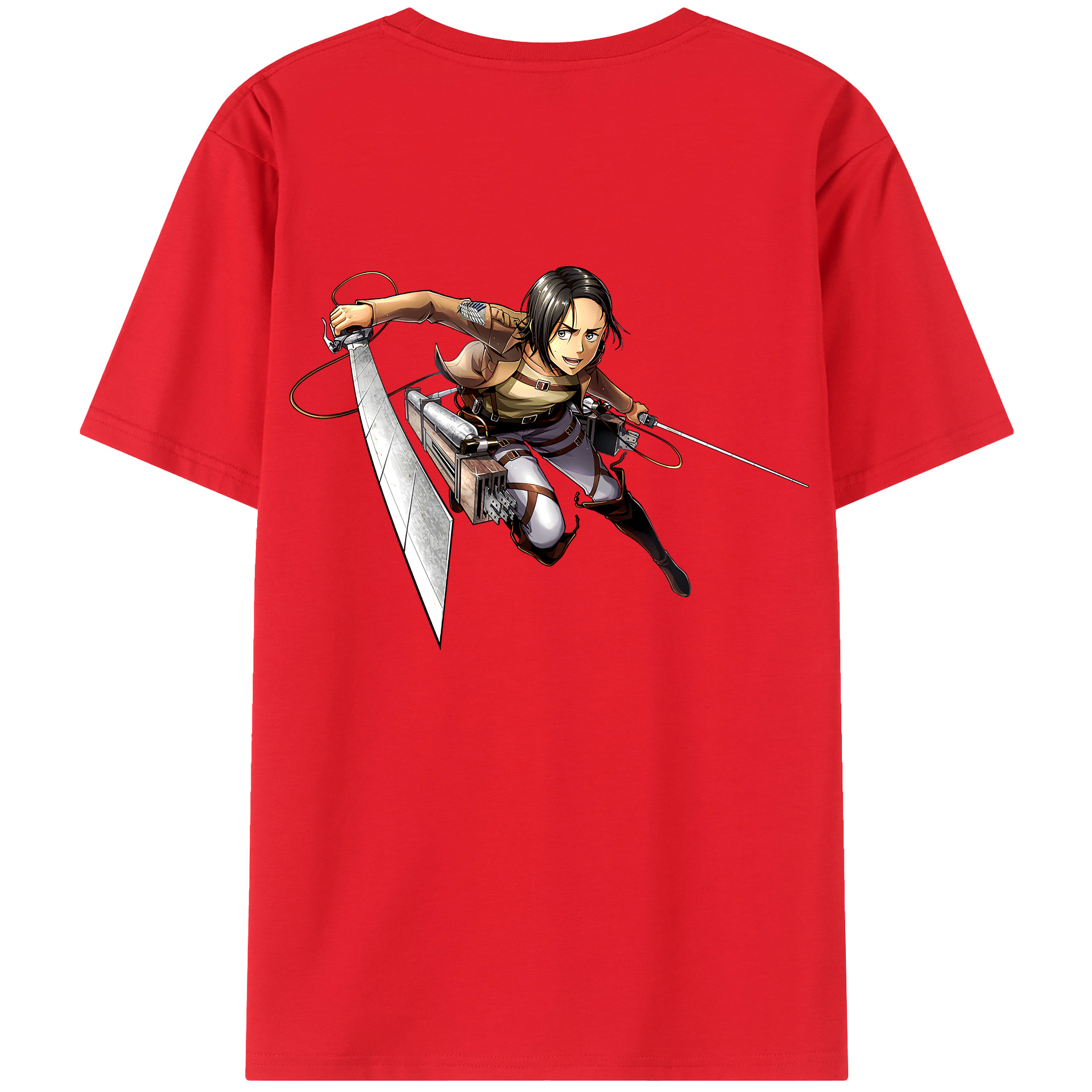 （画像用） 進撃の巨人 Attack on Titan 綿100％ メンズ半袖Tシャツ（バックプリント） 通気性