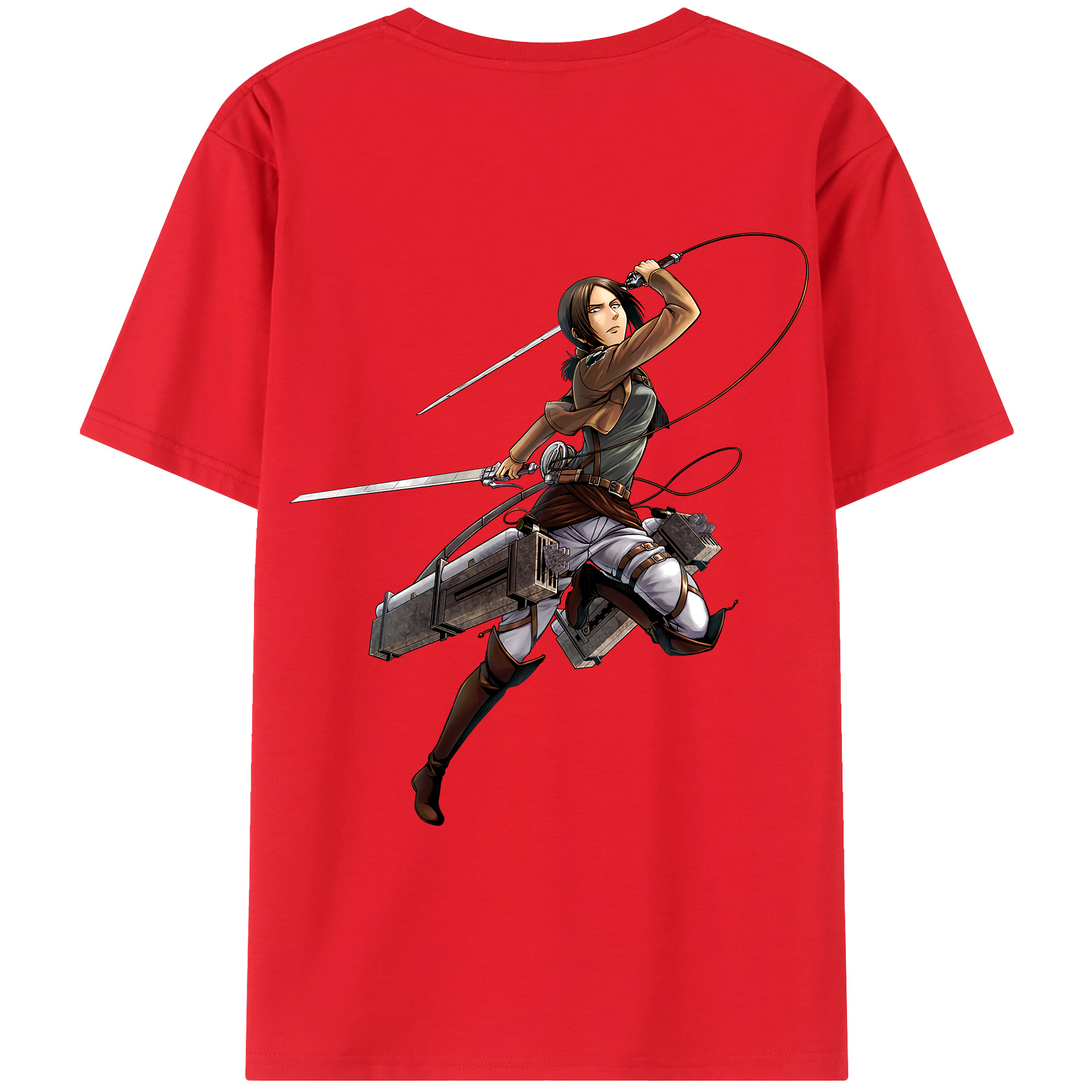 （画像用） 進撃の巨人 Attack on Titan 綿100％ メンズ半袖Tシャツ（バックプリント） 通気性
