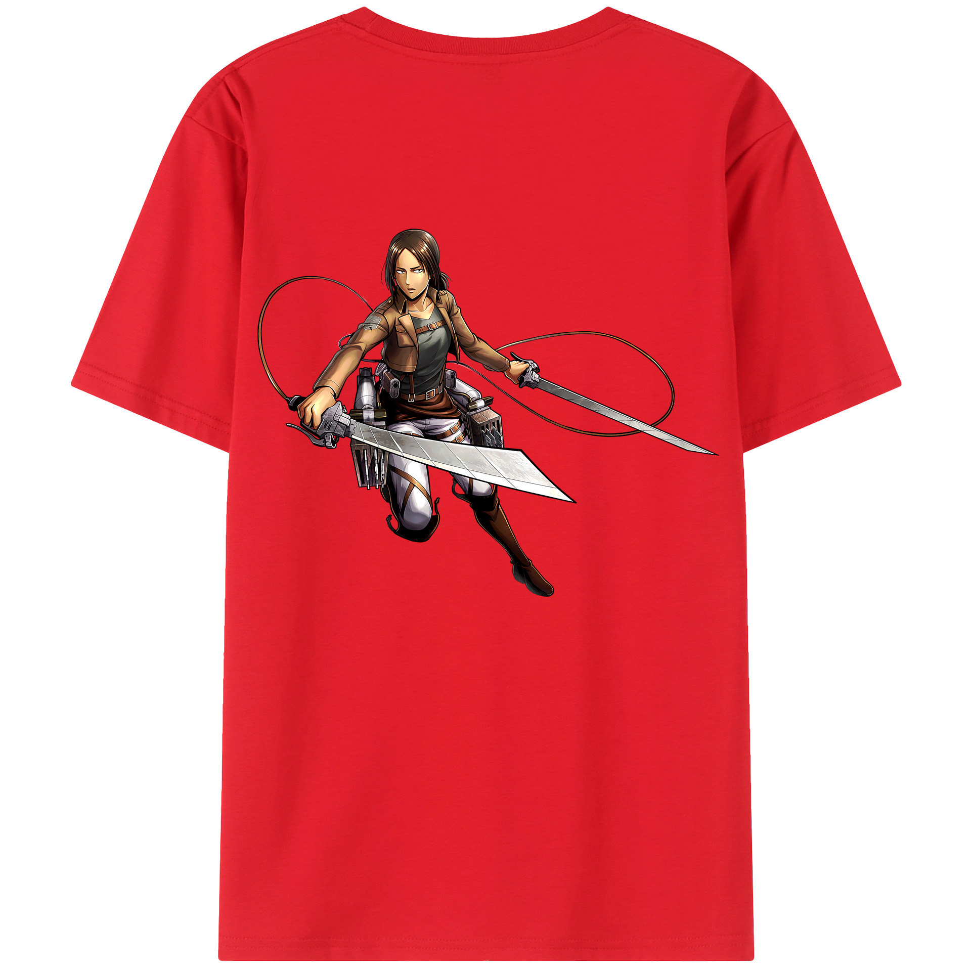 （画像用） 進撃の巨人 Attack on Titan 綿100％ メンズ半袖Tシャツ（バックプリント） 通気性