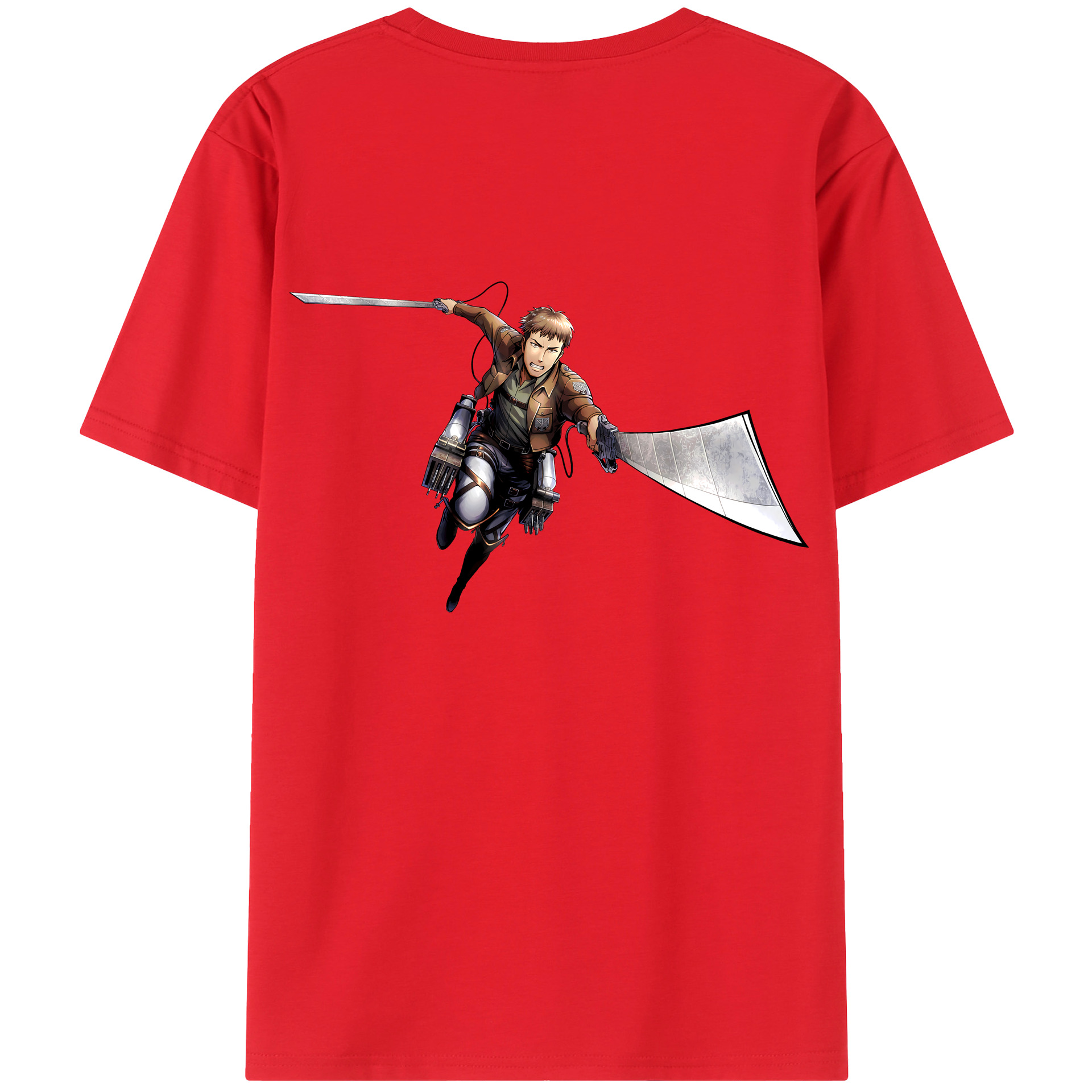 （画像用） 進撃の巨人 Attack on Titan 綿100％ メンズ半袖Tシャツ（バックプリント） 通気性