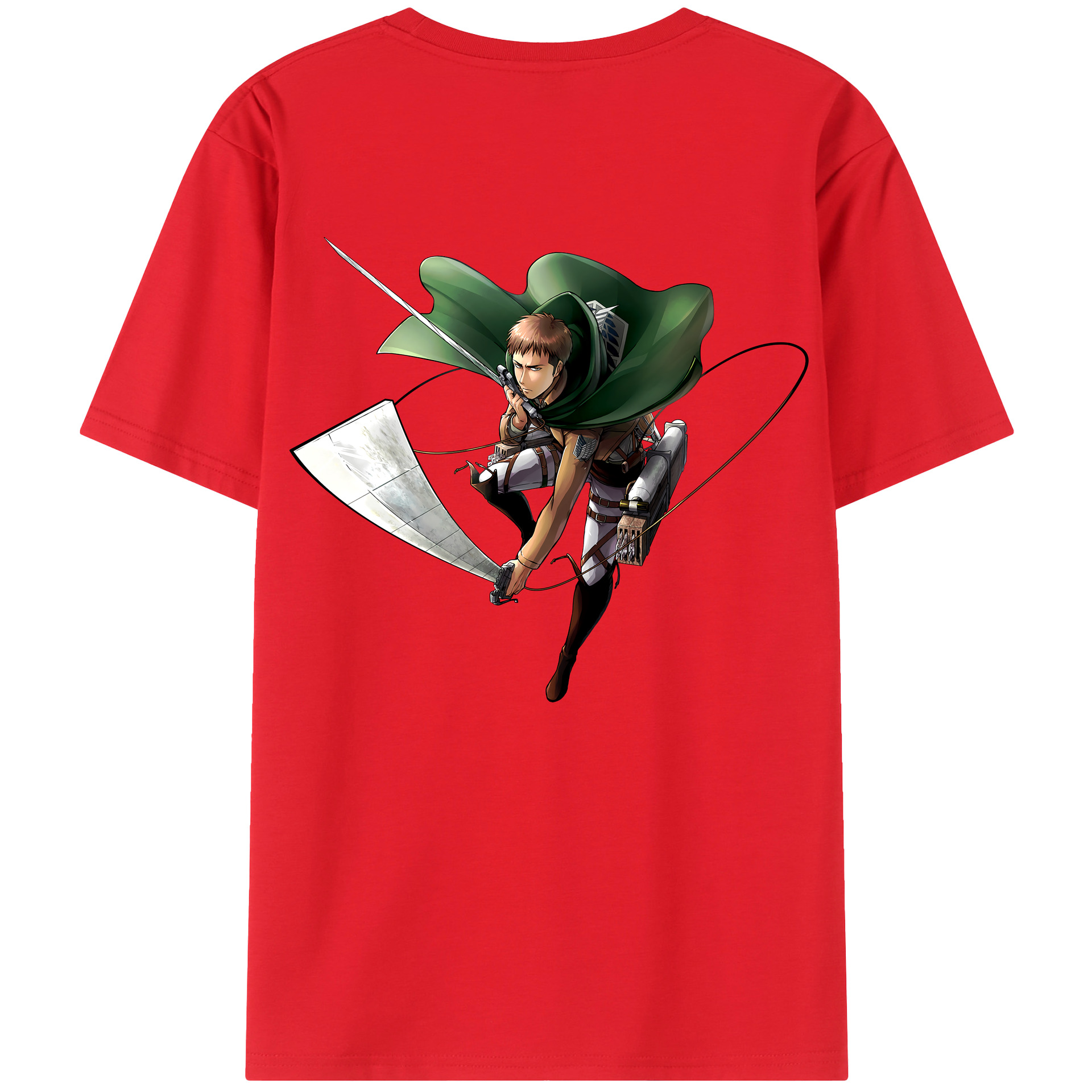 （画像用） 進撃の巨人 Attack on Titan 綿100％ メンズ半袖Tシャツ（バックプリント） 通気性