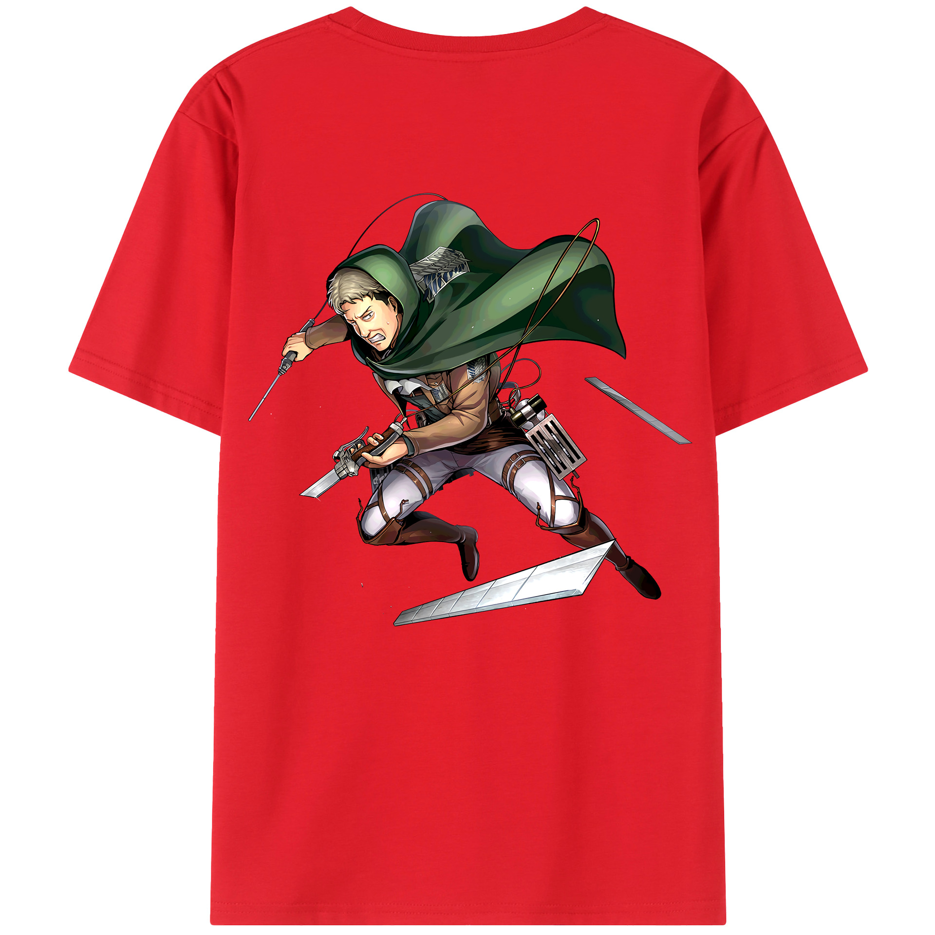 （画像用） 進撃の巨人 Attack on Titan 綿100％ メンズ半袖Tシャツ（バックプリント） 通気性