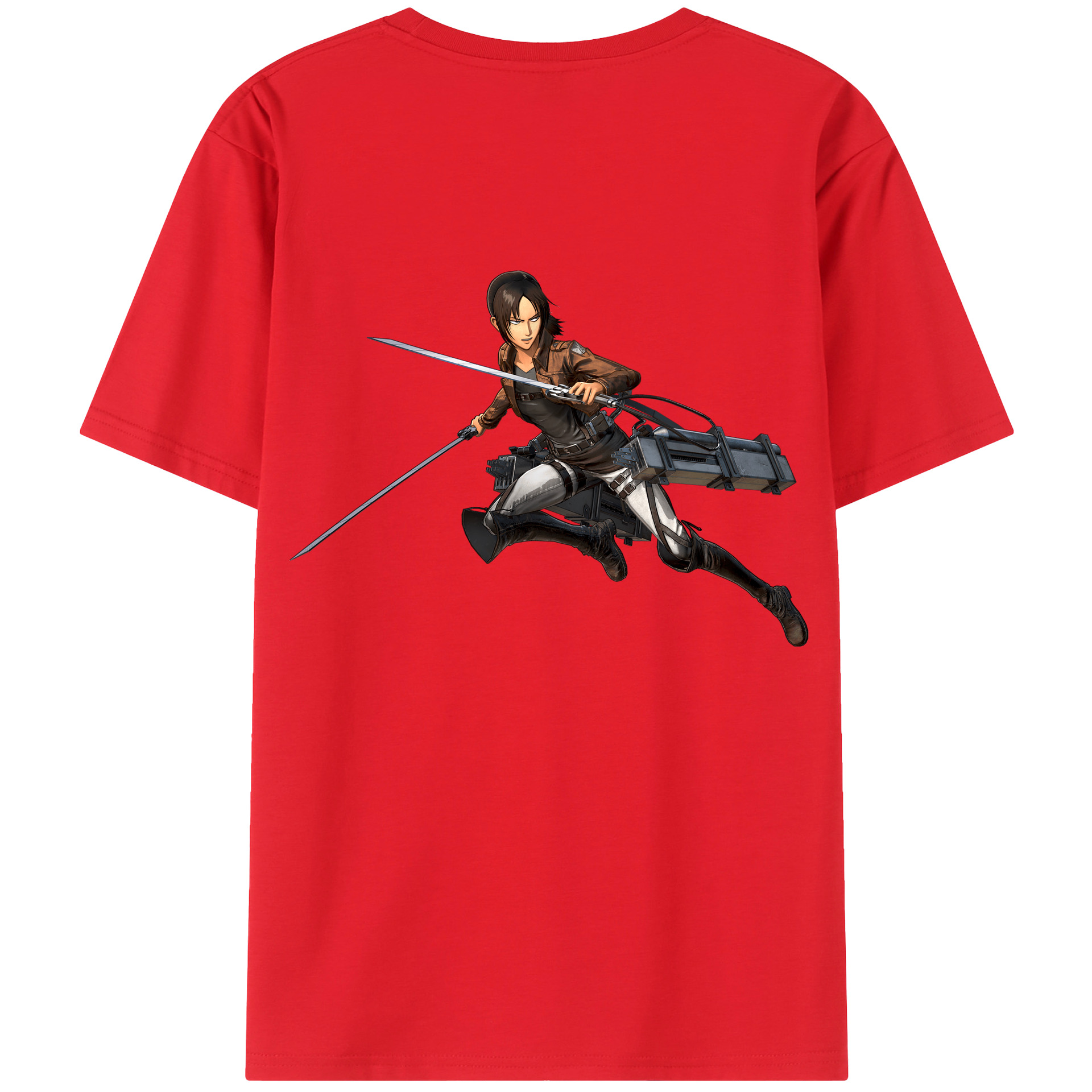 （画像用） 進撃の巨人 Attack on Titan 綿100％ メンズ半袖Tシャツ（バックプリント） 通気性