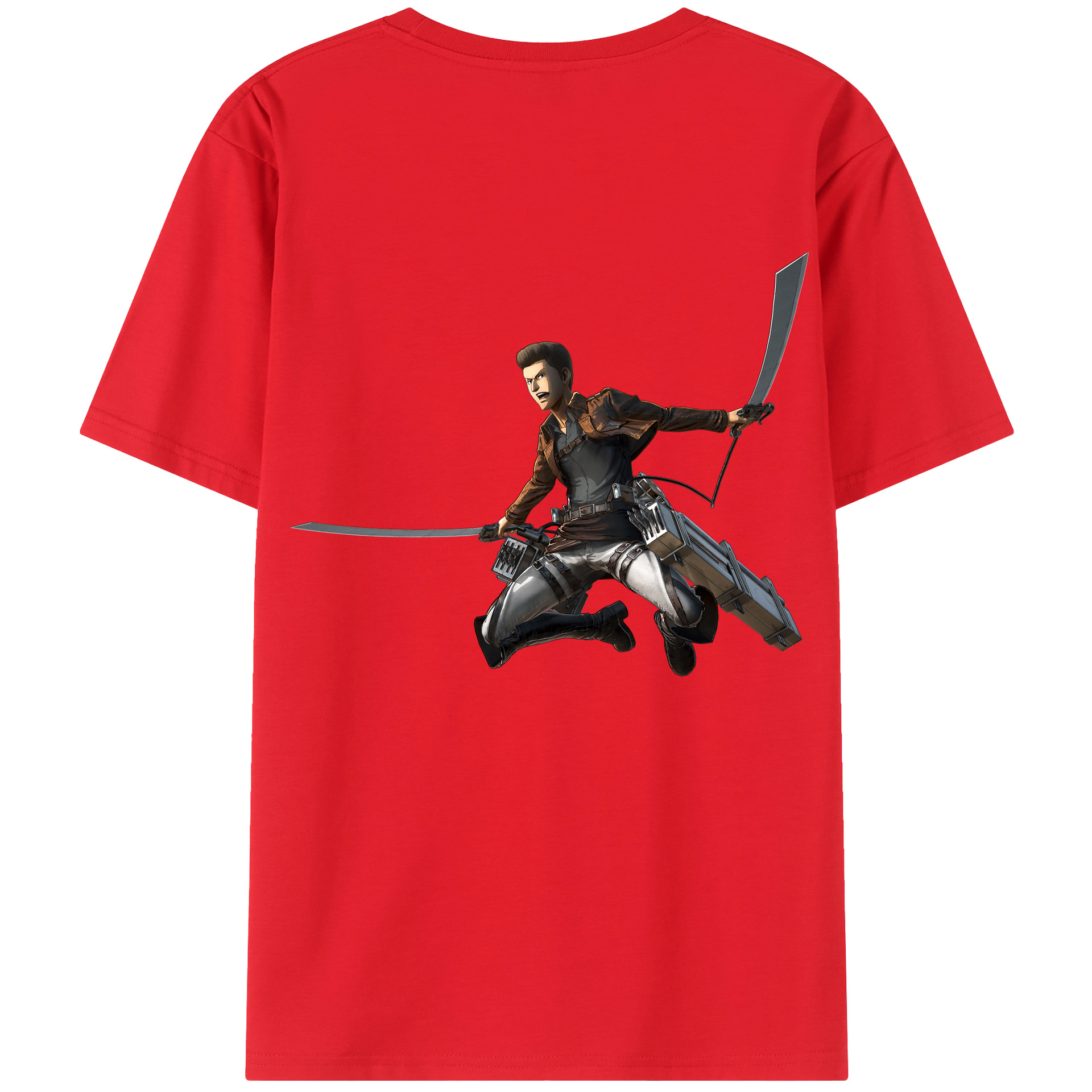 （画像用） 進撃の巨人 Attack on Titan 綿100％ メンズ半袖Tシャツ（バックプリント） 通気性