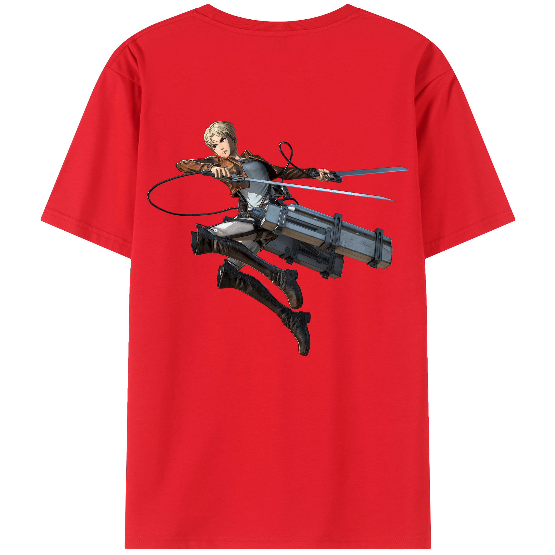 （画像用） 進撃の巨人 Attack on Titan 綿100％ メンズ半袖Tシャツ（バックプリント） 通気性