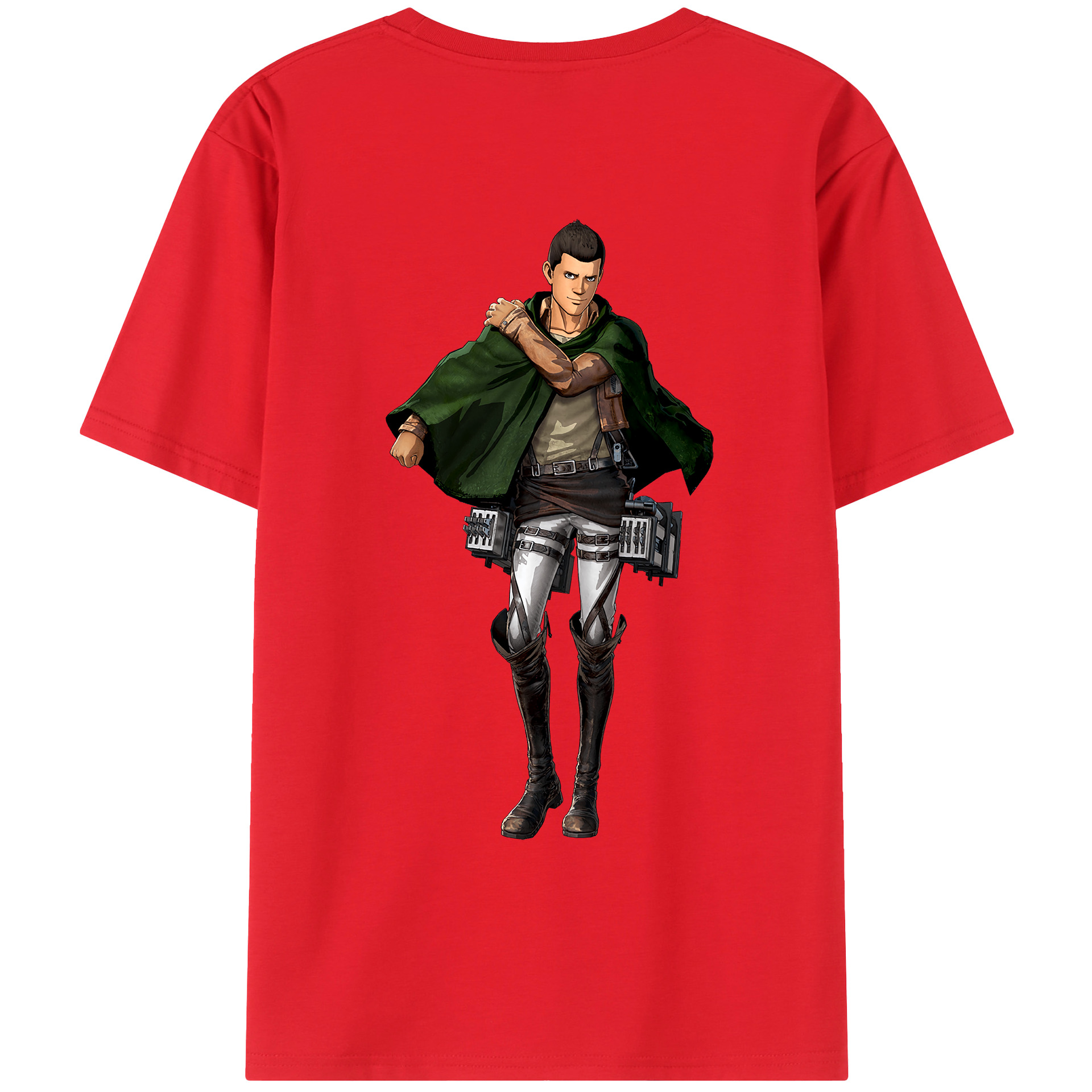 （画像用） 進撃の巨人 Attack on Titan 綿100％ メンズ半袖Tシャツ（バックプリント） 通気性