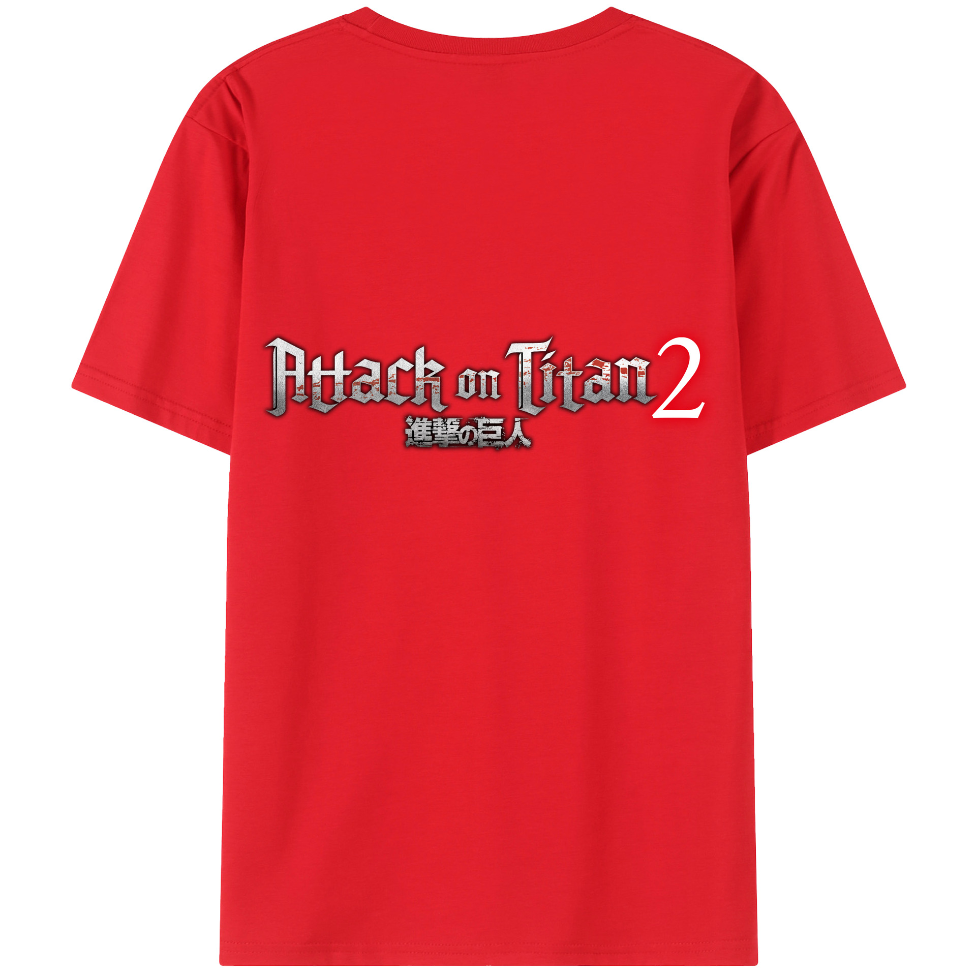（画像用） 進撃の巨人 Attack on Titan 綿100％ メンズ半袖Tシャツ（バックプリント） 通気性