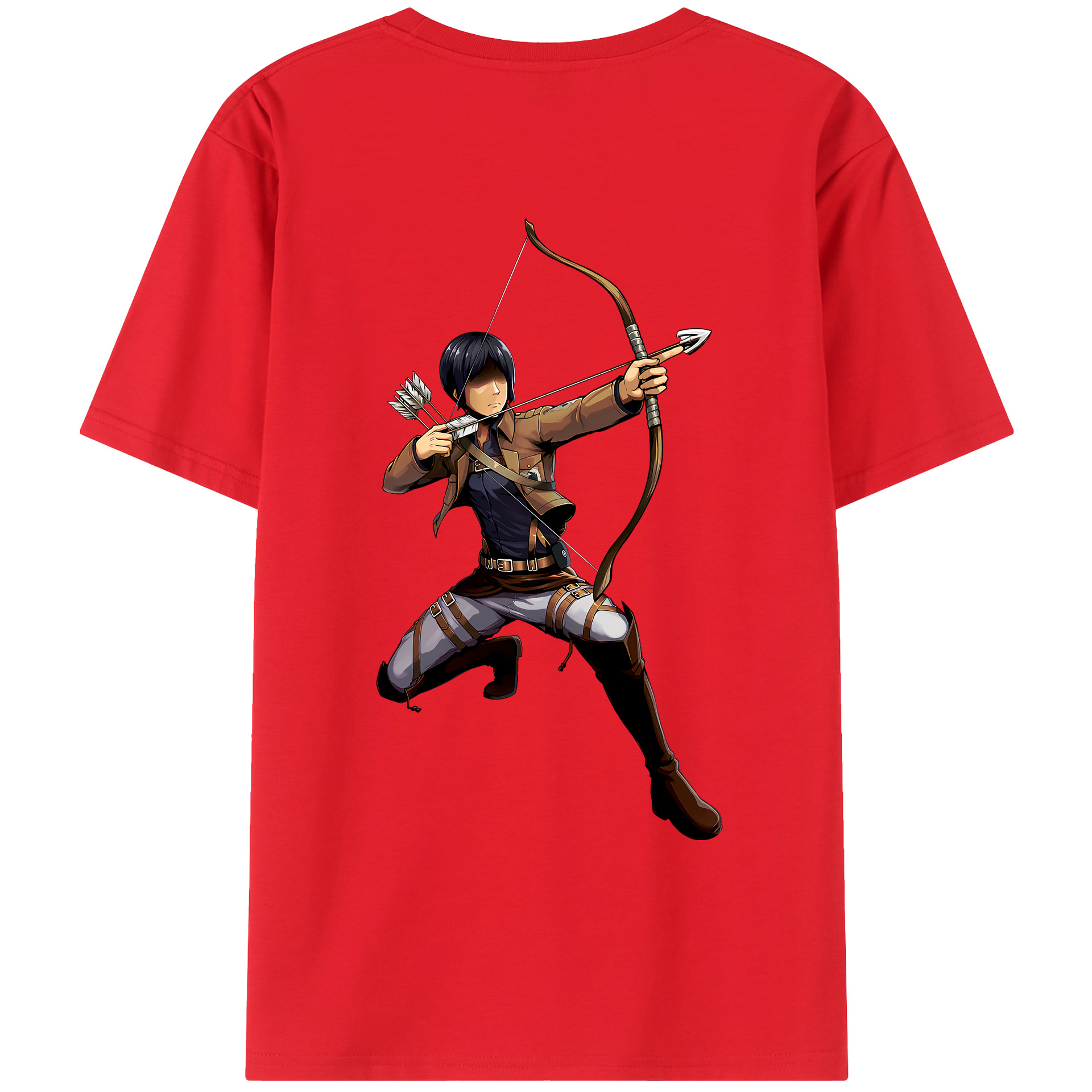 （画像用） 進撃の巨人 Attack on Titan 綿100％ メンズ半袖Tシャツ（バックプリント） 通気性