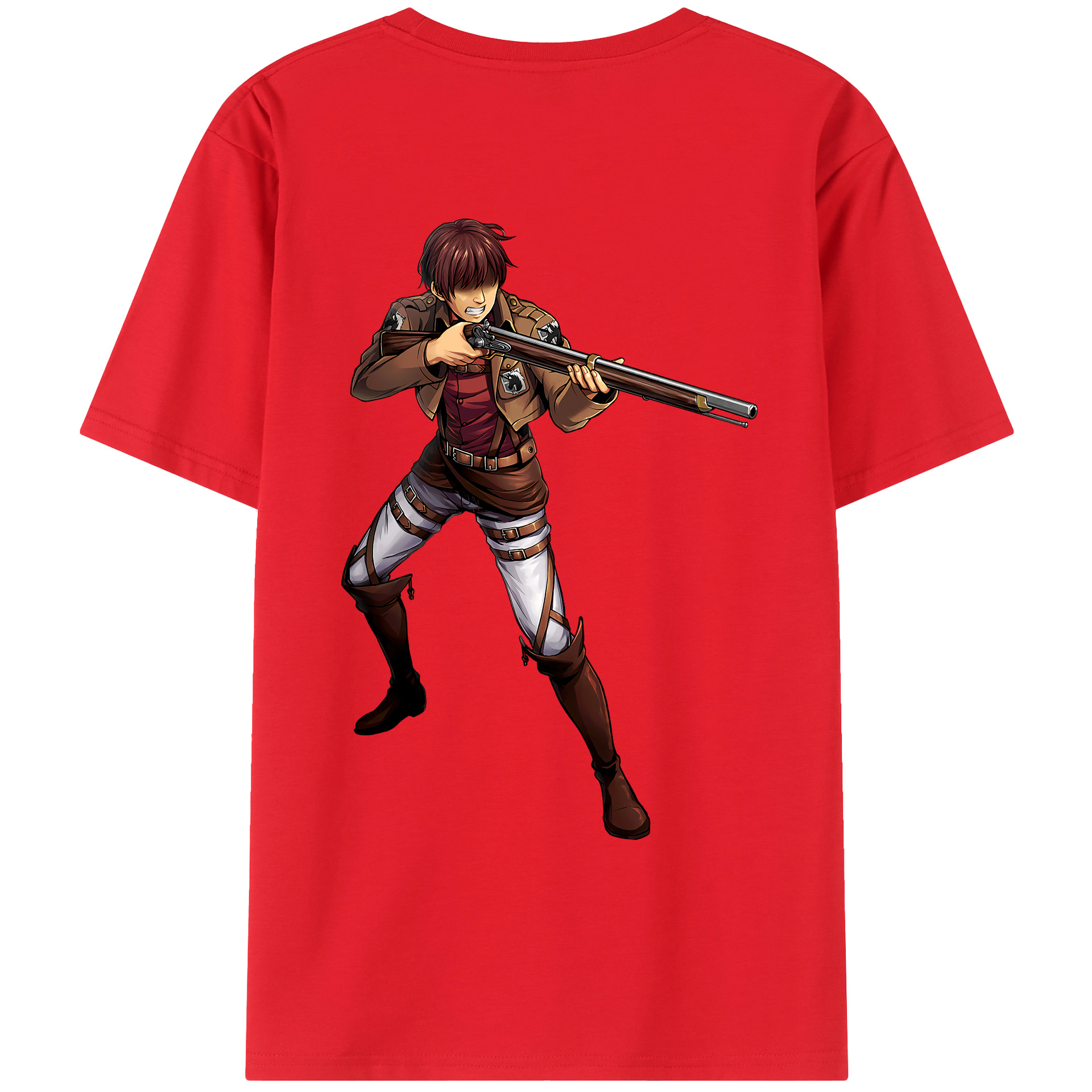 （画像用） 進撃の巨人 Attack on Titan 綿100％ メンズ半袖Tシャツ（バックプリント） 通気性