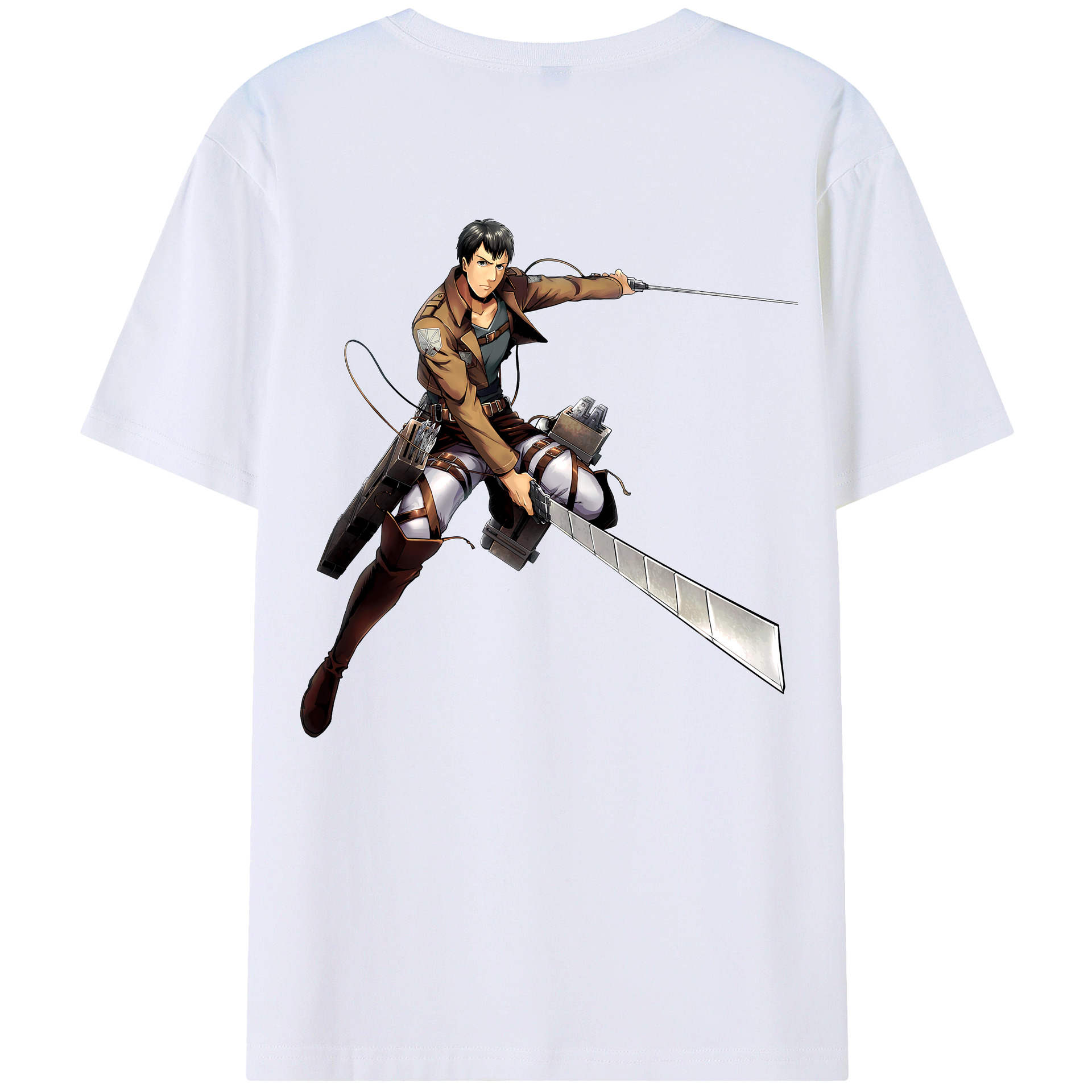 （画像用） 進撃の巨人 ベルトルト・フーバー Attack on Titan Bertholdt Hoover 綿100％ メンズ半袖Tシャツ（バックプリント） 通気性