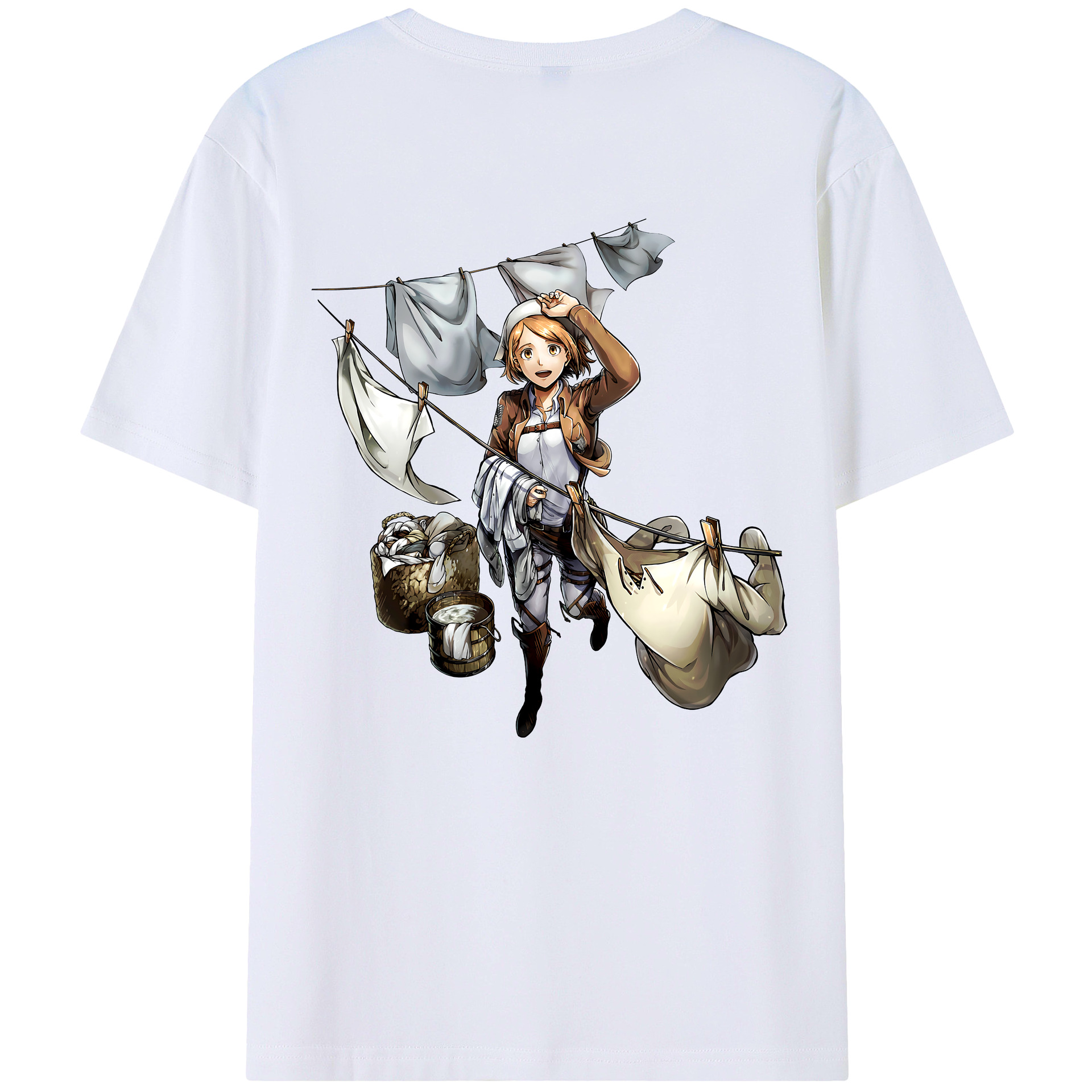 （画像用） 進撃の巨人 ペトラ·ラル Attack on Titan Petra Rall 綿100％ メンズ半袖Tシャツ（バックプリント） 通気性