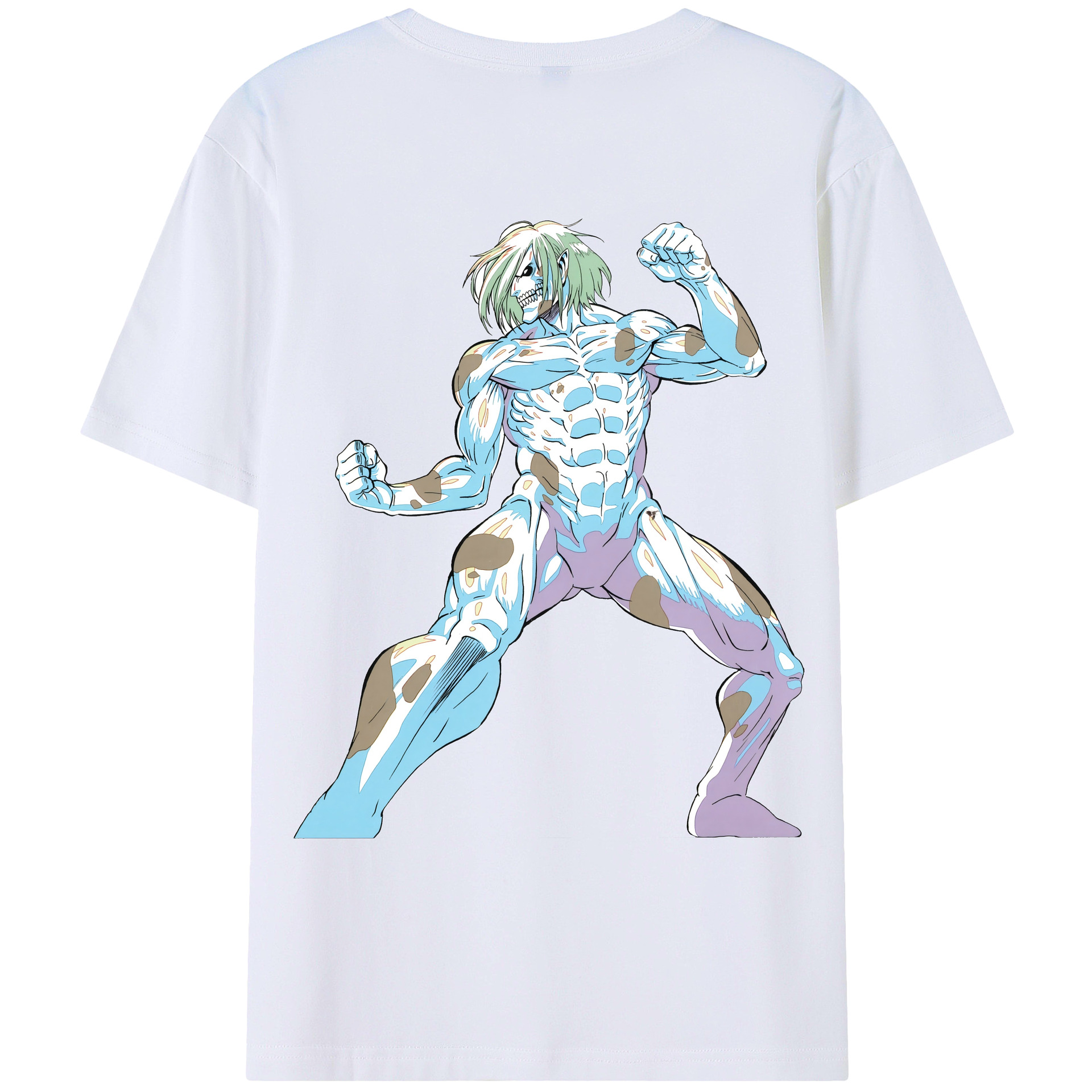（画像用） 進撃の巨人 Attack on Titan 綿100％ メンズ半袖Tシャツ（バックプリント） 通気性