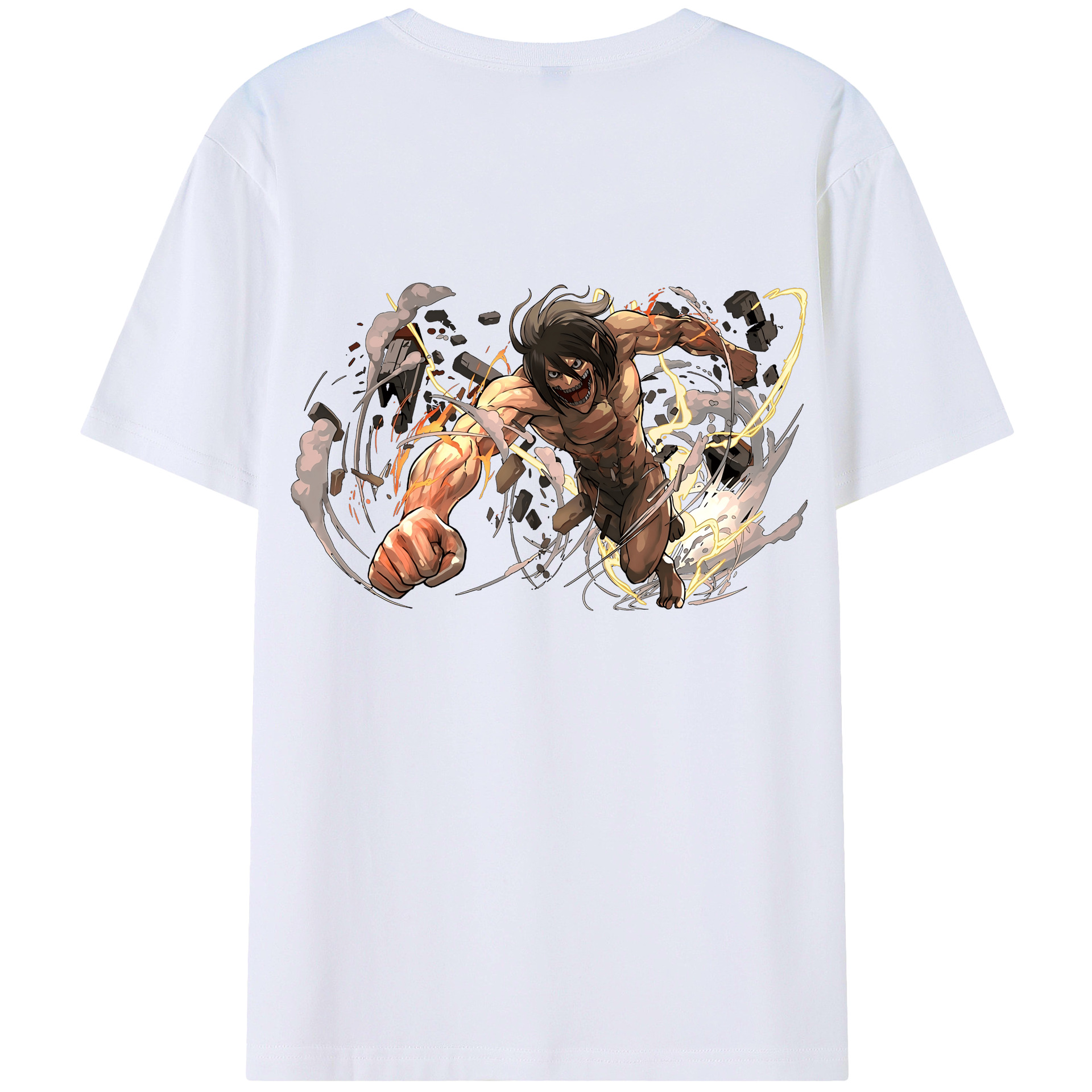 （画像用） 進撃の巨人 Attack on Titan 綿100％ メンズ半袖Tシャツ（バックプリント） 通気性