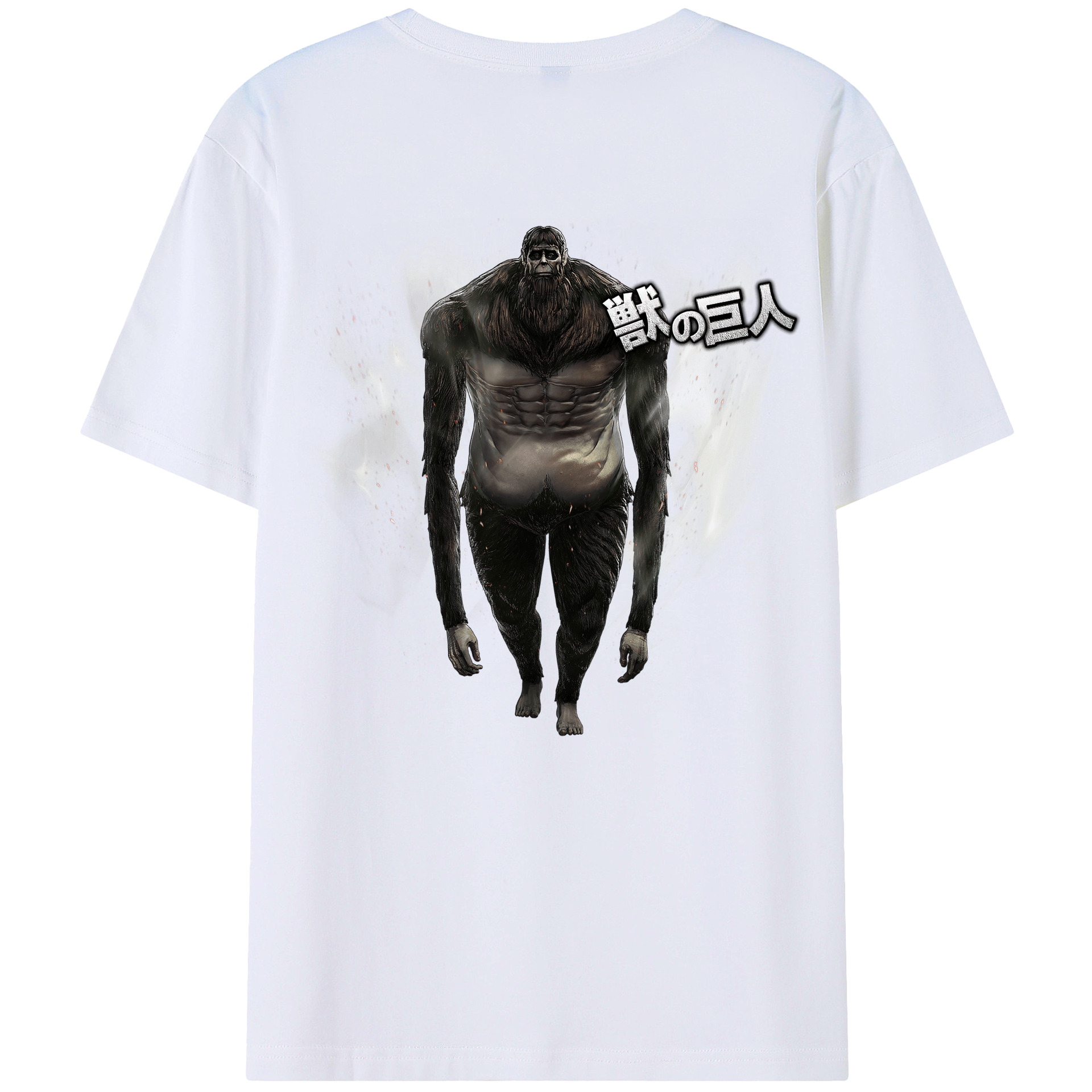 （画像用） 進撃の巨人 Attack on Titan 綿100％ メンズ半袖Tシャツ（バックプリント） 通気性
