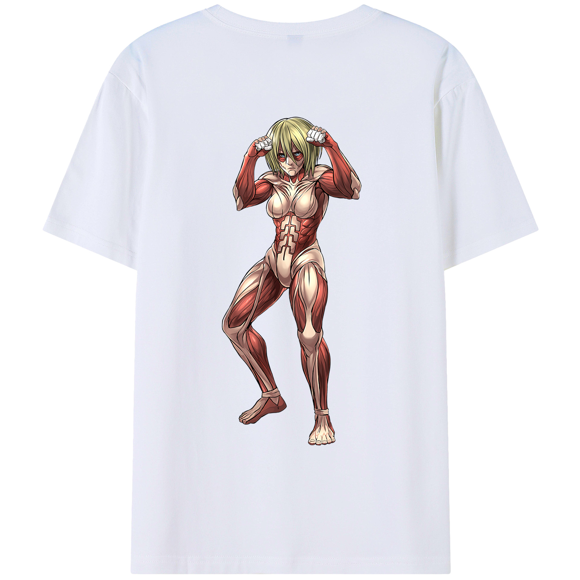 （画像用） 進撃の巨人 Attack on Titan 綿100％ メンズ半袖Tシャツ（バックプリント） 通気性