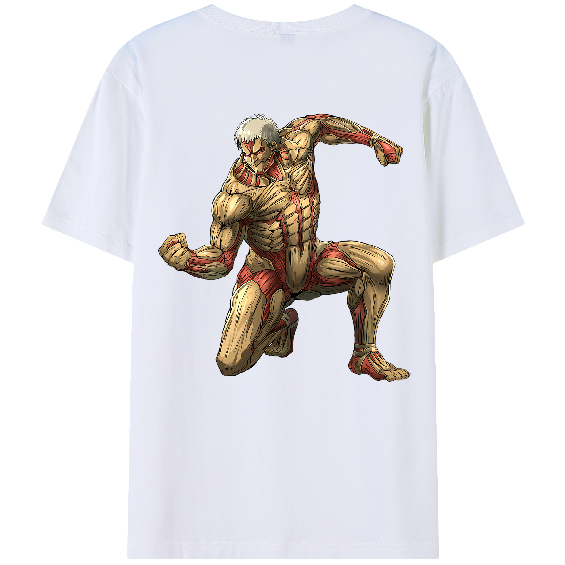 （画像用） 進撃の巨人 Attack on Titan 綿100％ メンズ半袖Tシャツ（バックプリント） 通気性
