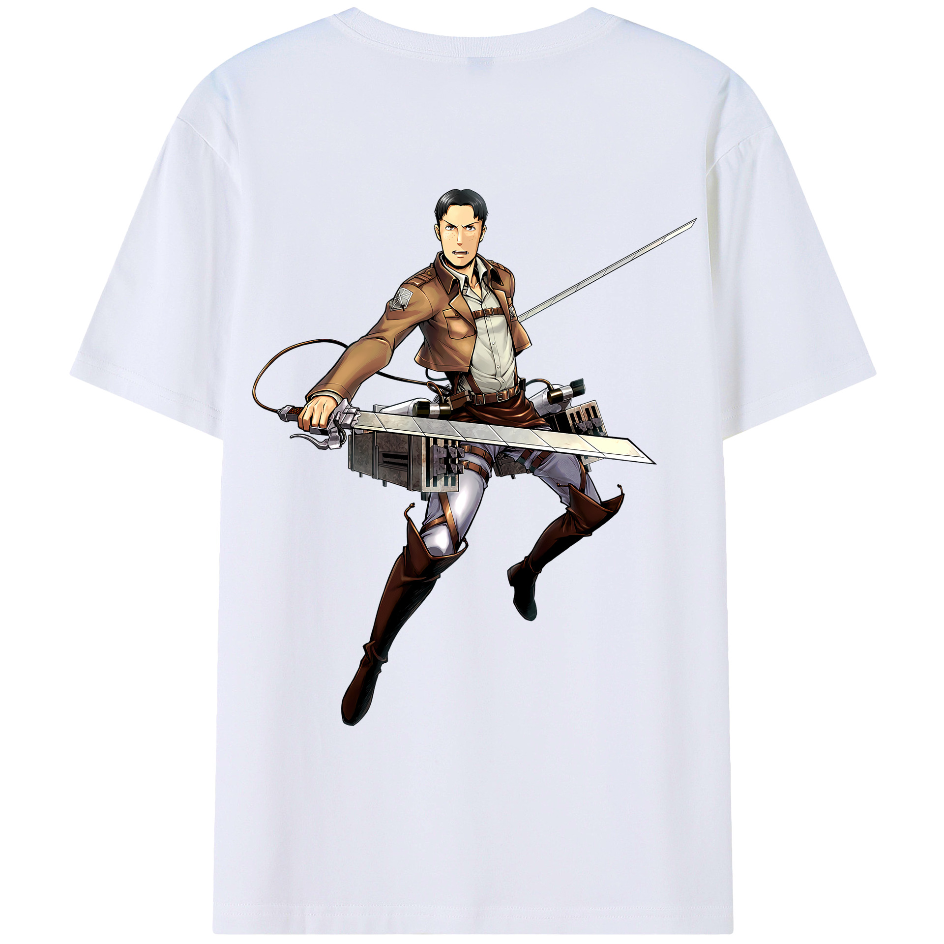 （画像用） 進撃の巨人 Attack on Titan 綿100％ メンズ半袖Tシャツ（バックプリント） 通気性