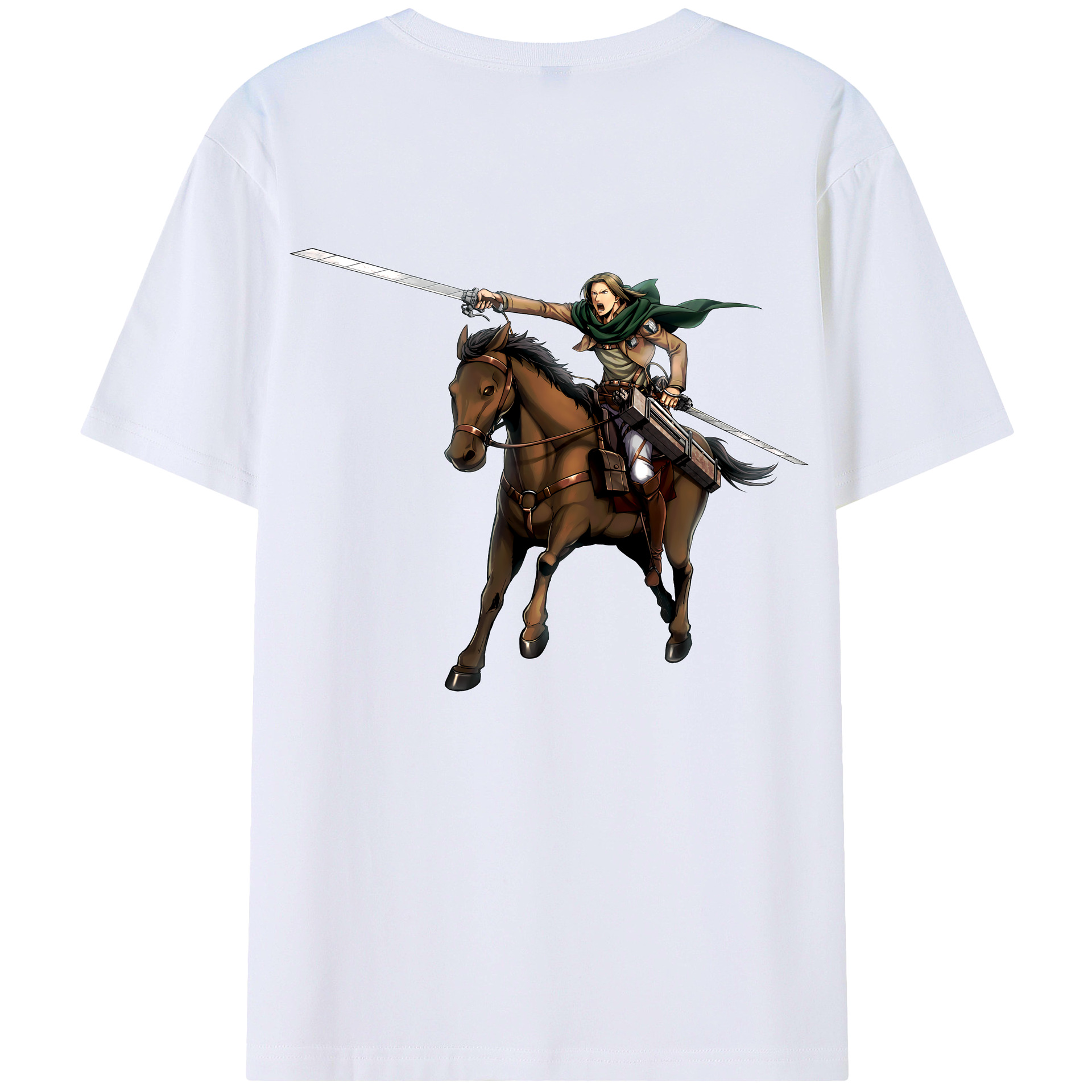 （画像用） 進撃の巨人 Attack on Titan 綿100％ メンズ半袖Tシャツ（バックプリント） 通気性