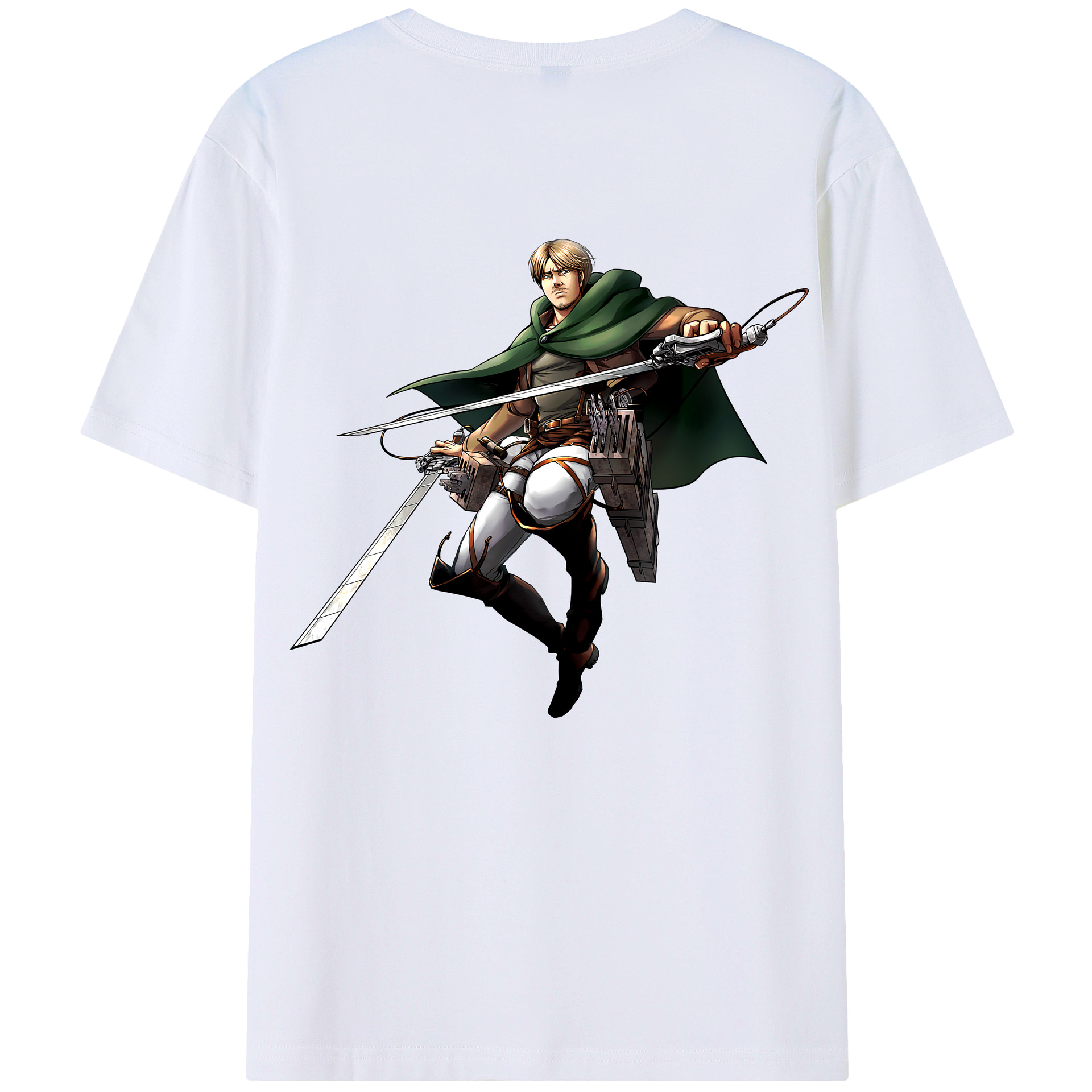 （画像用） 進撃の巨人 Attack on Titan 綿100％ メンズ半袖Tシャツ（バックプリント） 通気性
