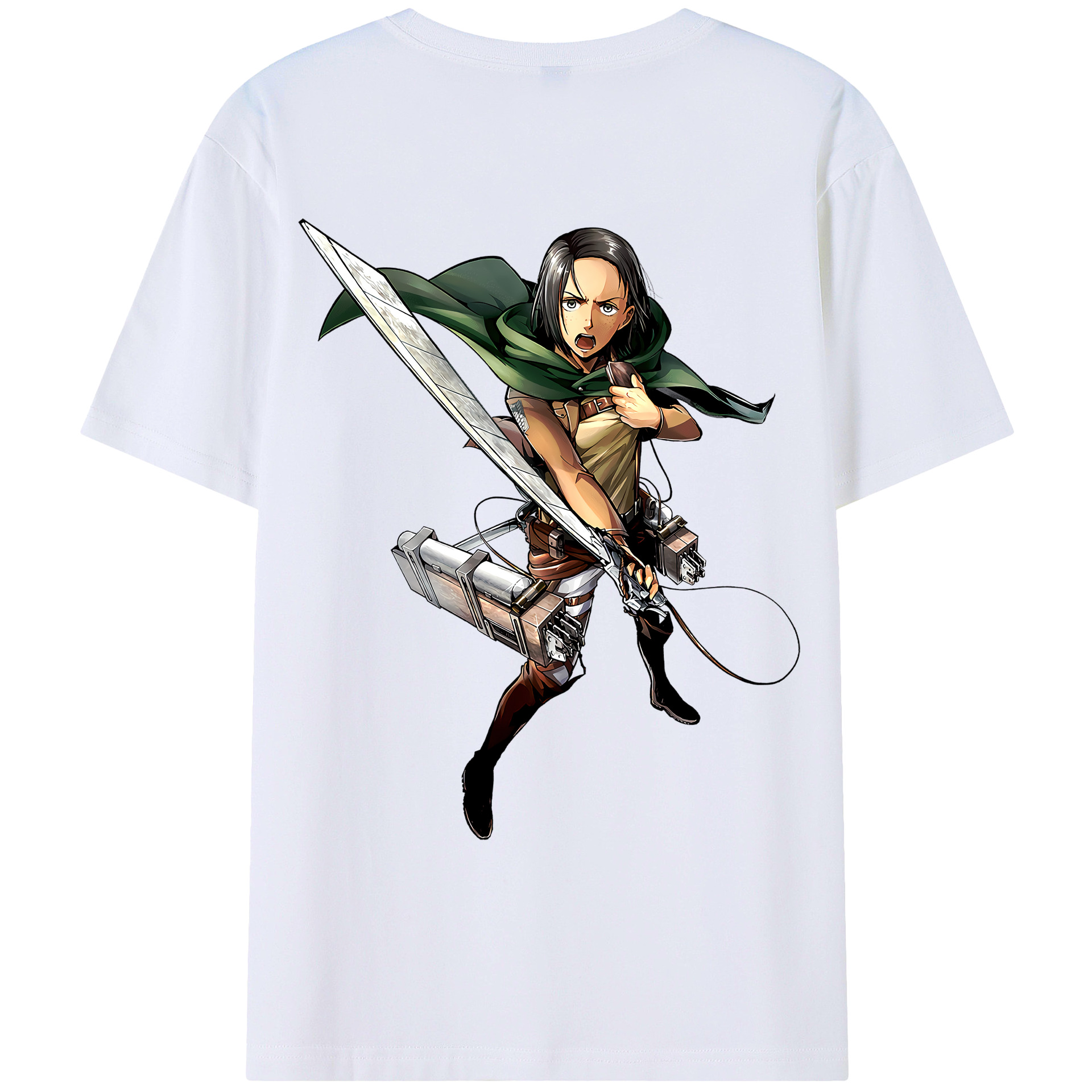 （画像用） 進撃の巨人 Attack on Titan 綿100％ メンズ半袖Tシャツ（バックプリント） 通気性