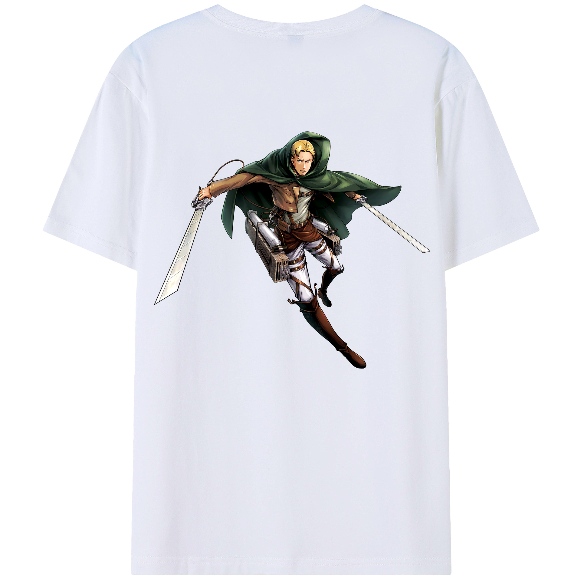 （画像用） 進撃の巨人 Attack on Titan 綿100％ メンズ半袖Tシャツ（バックプリント） 通気性