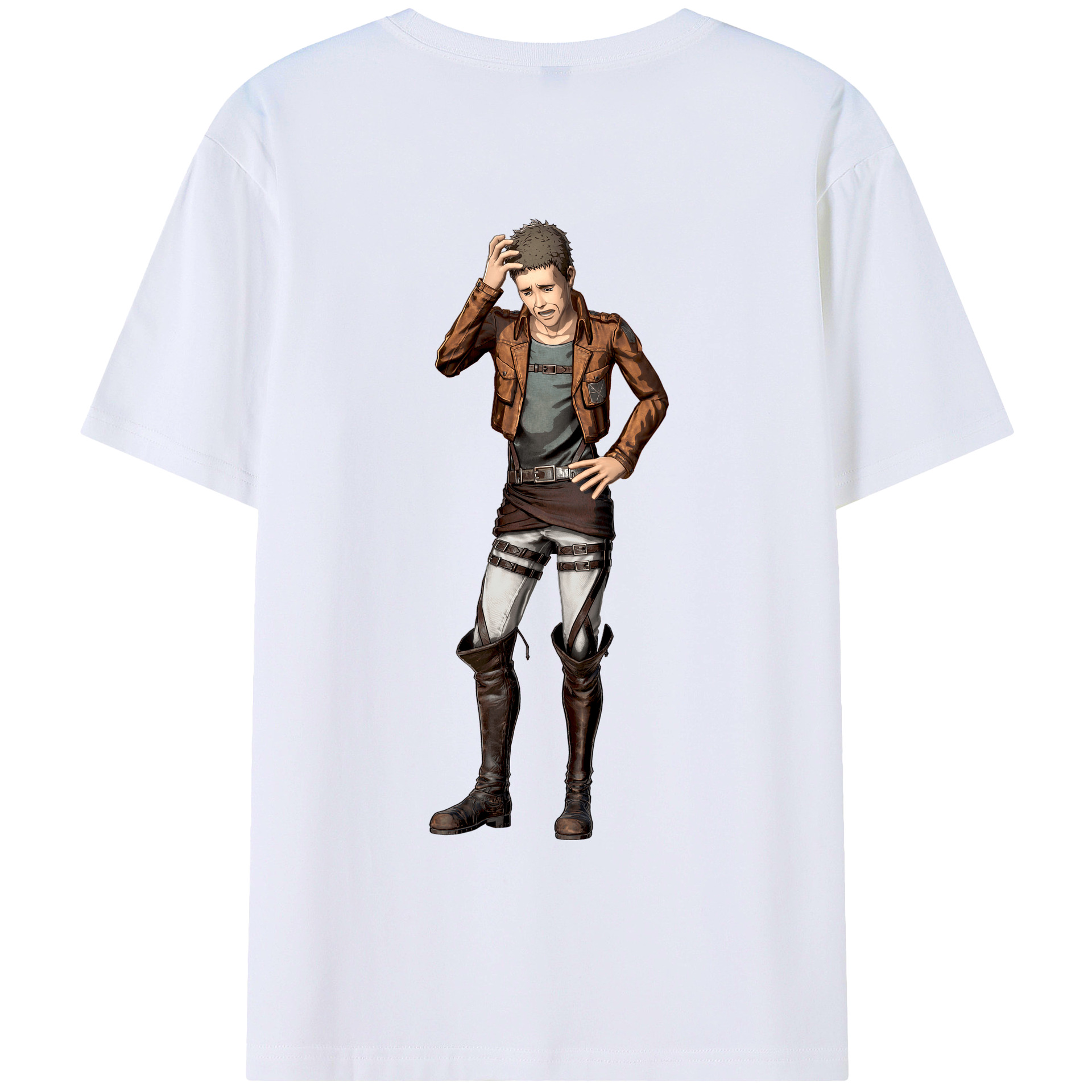 （画像用） 進撃の巨人 Attack on Titan 綿100％ メンズ半袖Tシャツ（バックプリント） 通気性