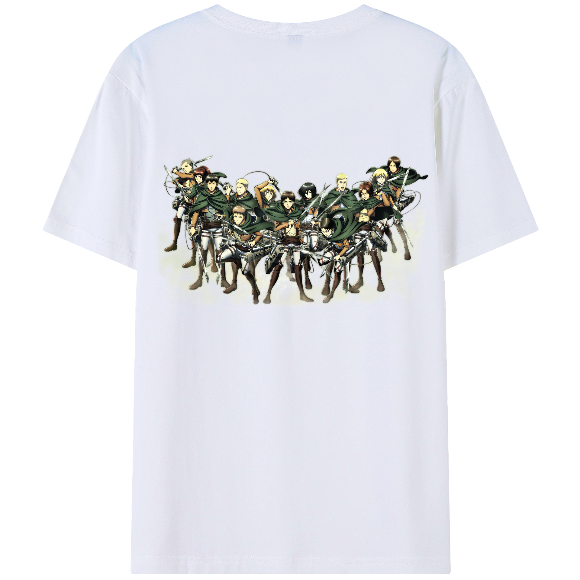 （画像用） 進撃の巨人 Attack on Titan 綿100％ メンズ半袖Tシャツ（バックプリント） 通気性