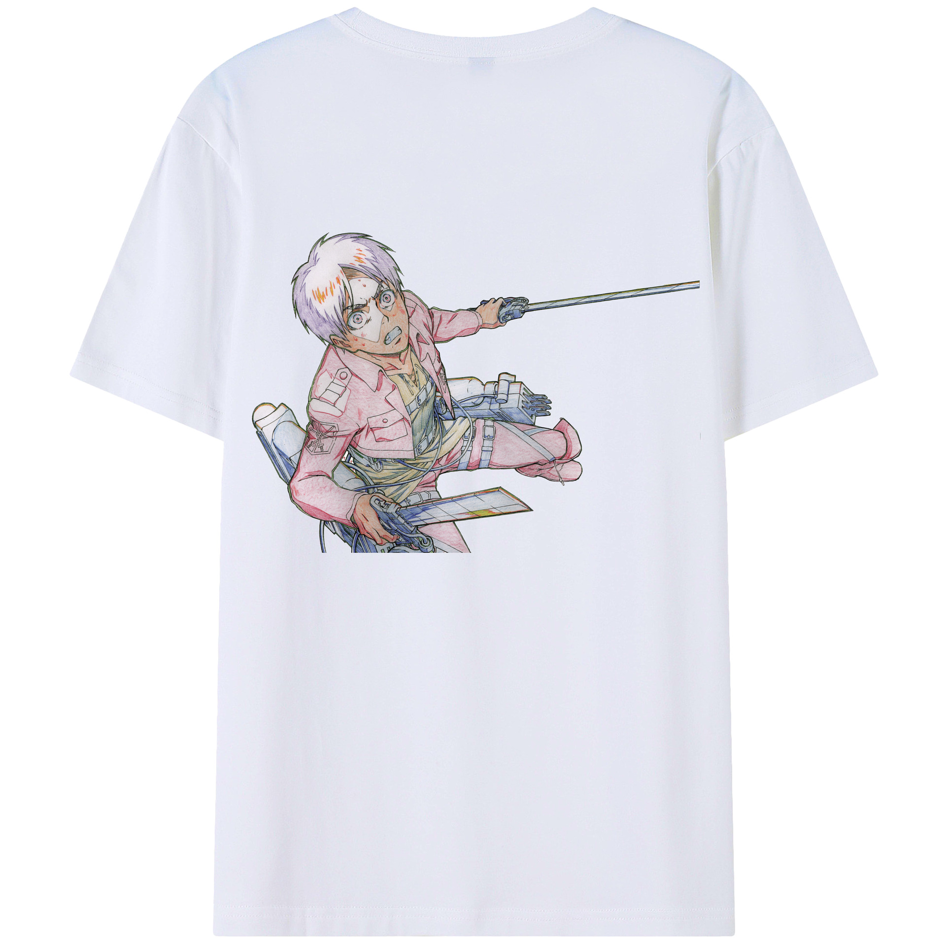 （画像用） 進撃の巨人 エレン･イェーガー Attack on Titan Eren Jäger 綿100％ メンズ半袖Tシャツ（バックプリント） 通気性