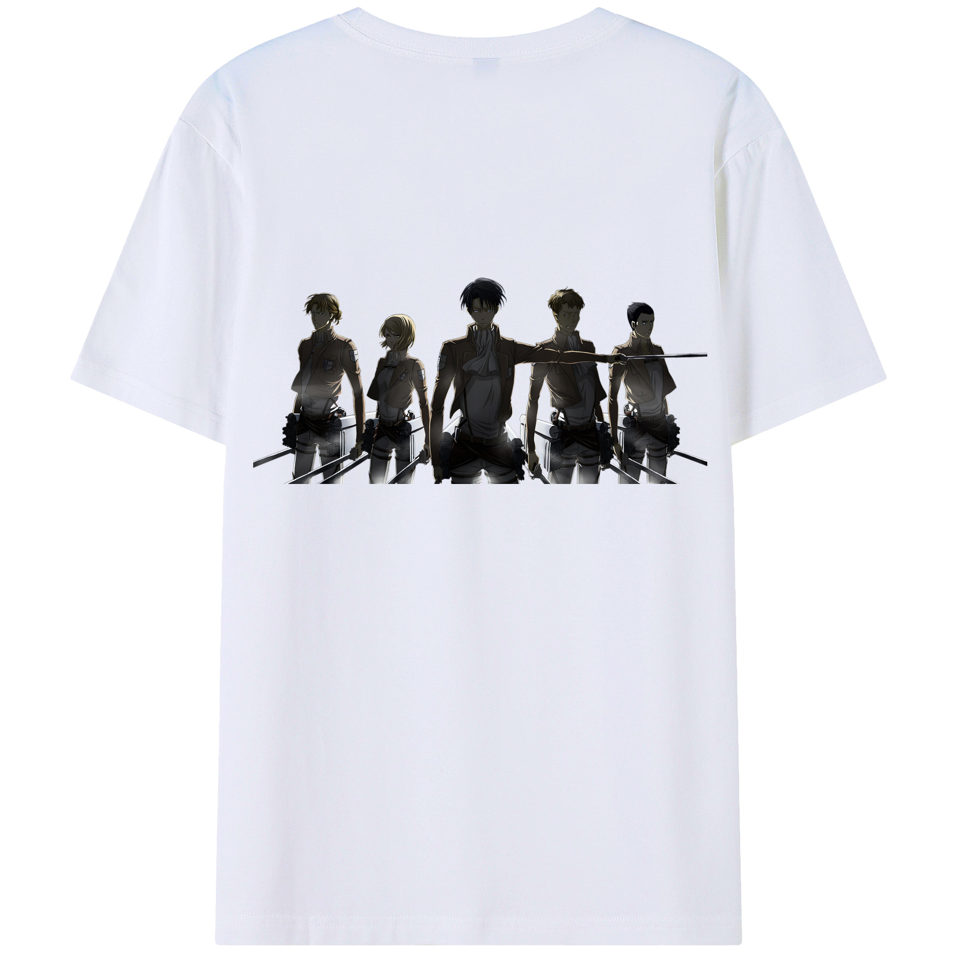 （画像用） 進撃の巨人 Attack on Titan 綿100％ メンズ半袖Tシャツ（バックプリント） 通気性
