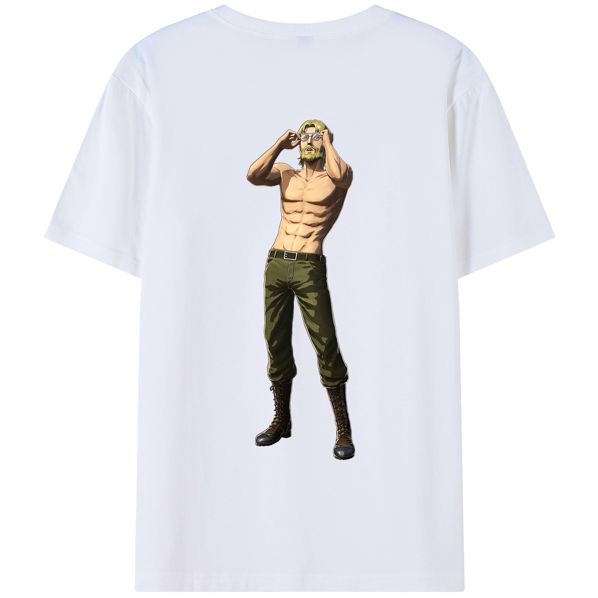 （画像用） 進撃の巨人 Attack on Titan 綿100％ メンズ半袖Tシャツ（バックプリント） 通気性
